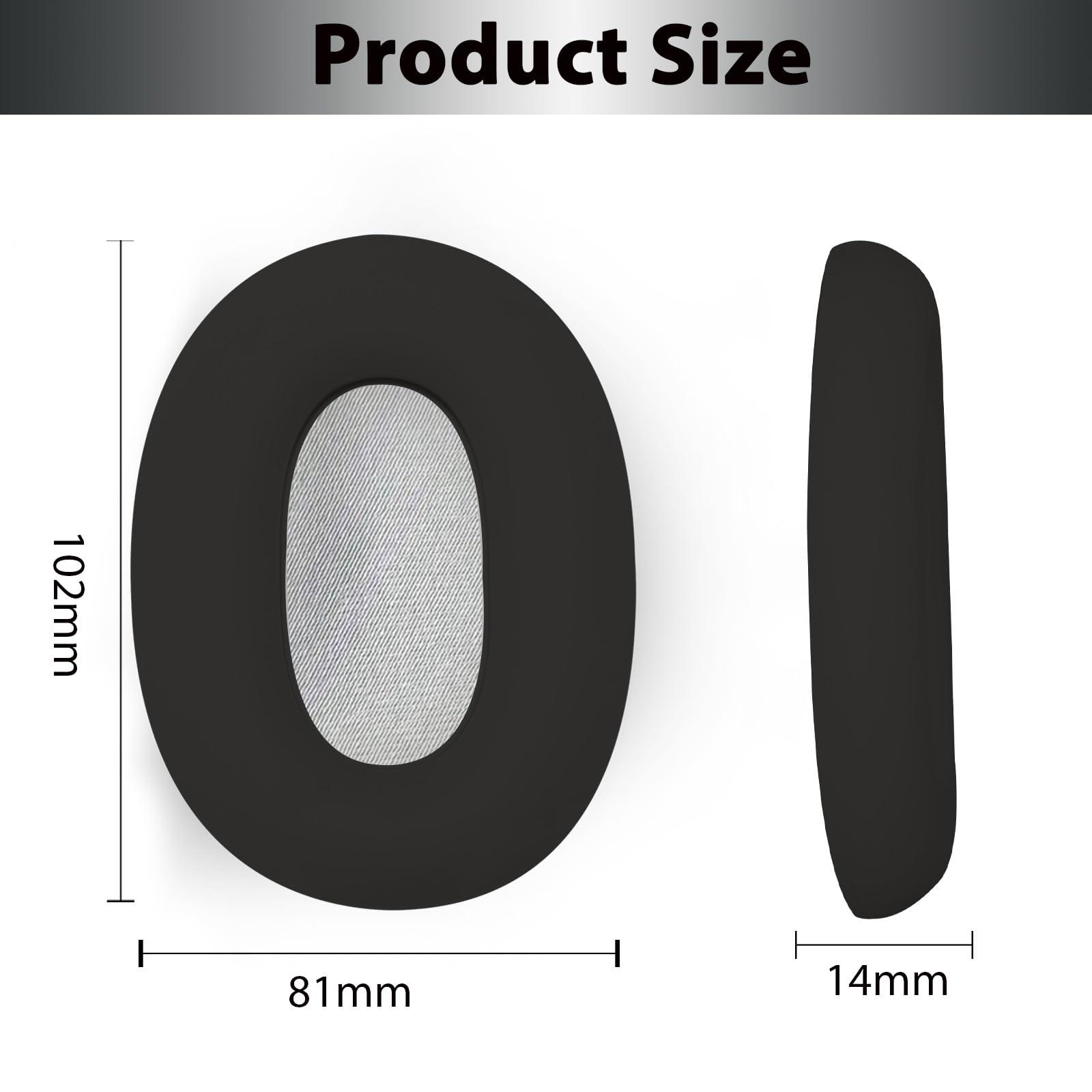 Adhiper Silicone Sweat Earpad Covers for Sony WH-1000XM6 Headphones, XM6 Accessories Ear Covers Silicone Case Cover Protector, Sweatproof & Easily Washable - Black - Image 4