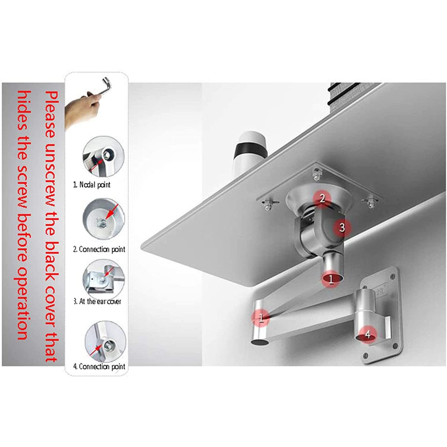 XINGAKA Keyboard Arm Tray, Wall-Mounted Adjustable Mouse and Keyboard Bracket, Silver Telescopic Industrial Shelf, Wall-Mounted Keyboard Bracket,arm40cm - Image 7