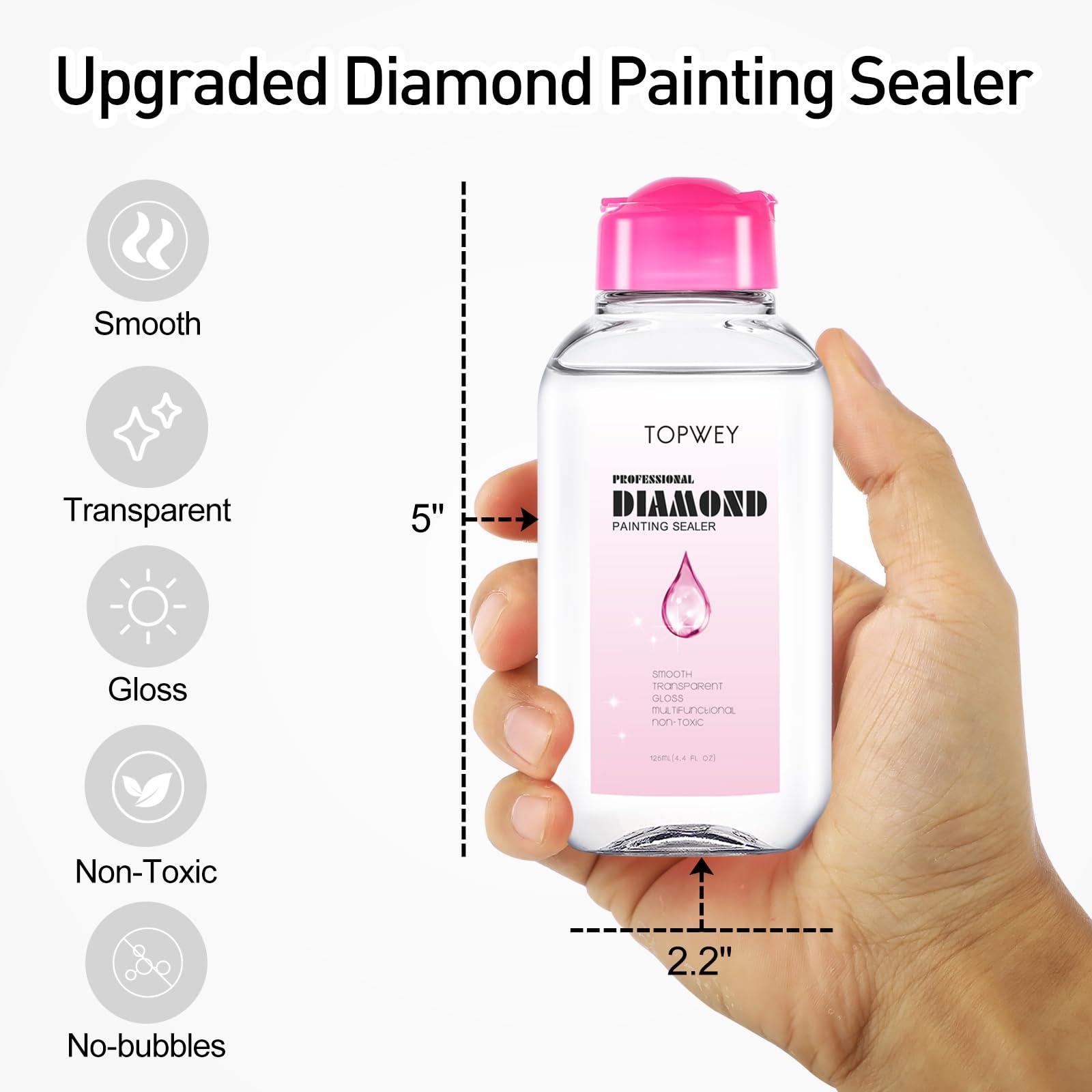 Diamond Painting Sealer, Topwey Diamond Painting Adhesive with Applicator Helps retain Your Diamond Sparkle, Also Applicable to Puzzles for Adults (125 ML 4.4 Fl Oz) - Image 6