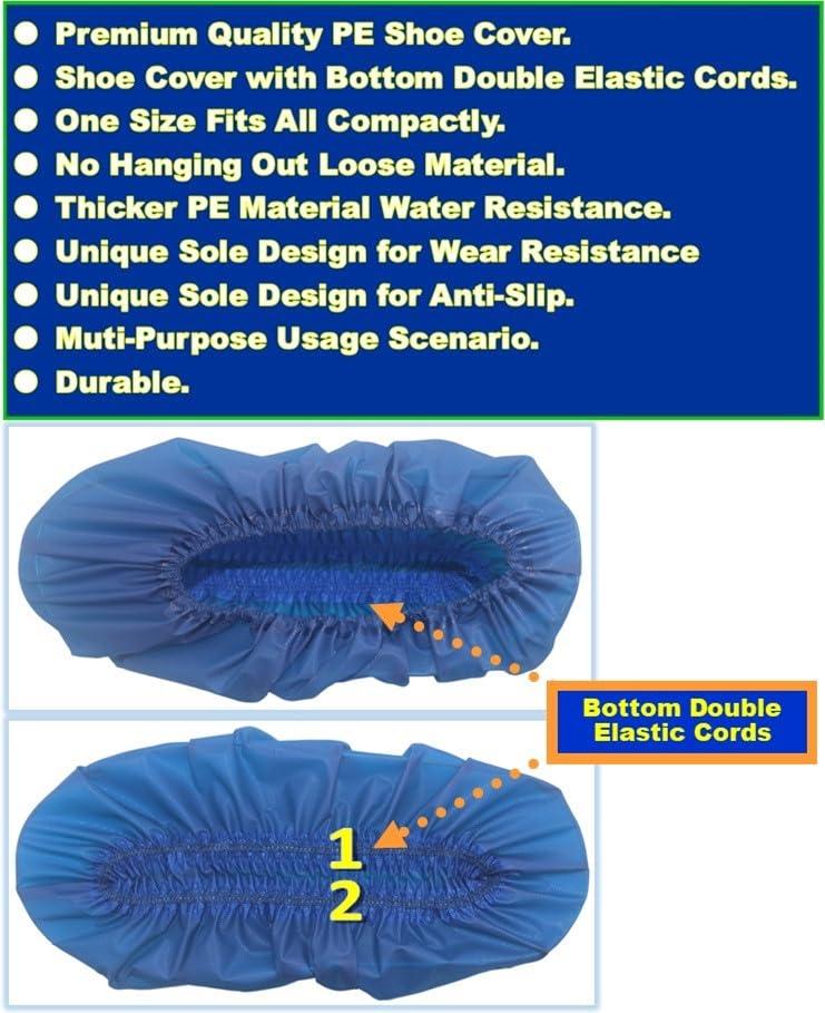 Shoe Covers, Disposable Shoe Covers, Plastic Shoe Covers, Durable Waterproof Non-Slip Shoe Covers, New Designed Shoe and Boots Covers for Indoor and Outdoor, Construction Site, Hikers, - Image 8