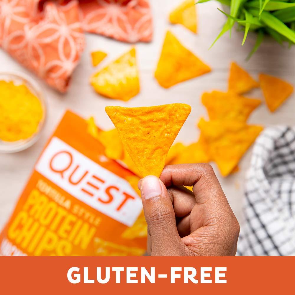 Quest Nutrition Nacho Cheese Tortilla Style Protein Chips, 18g Protein, 4g Net Carb, Low Carb, Gluten Free, 1.1 oz (Pack of 12) - Image 8