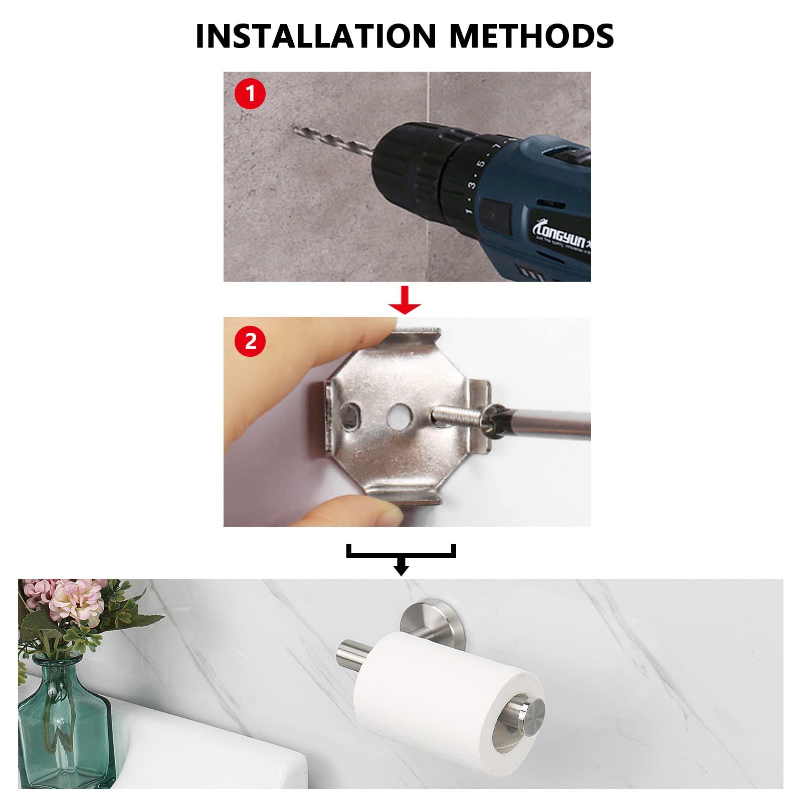 NearMoon Bathroom Toilet Paper Holder, Premium SUS304 Stainless Steel Rustproof Wall Mounted Toilet Roll Holder for Bathroom, Kitchen, Washroom (1 Pack, Brushed Nickel) - Image 8