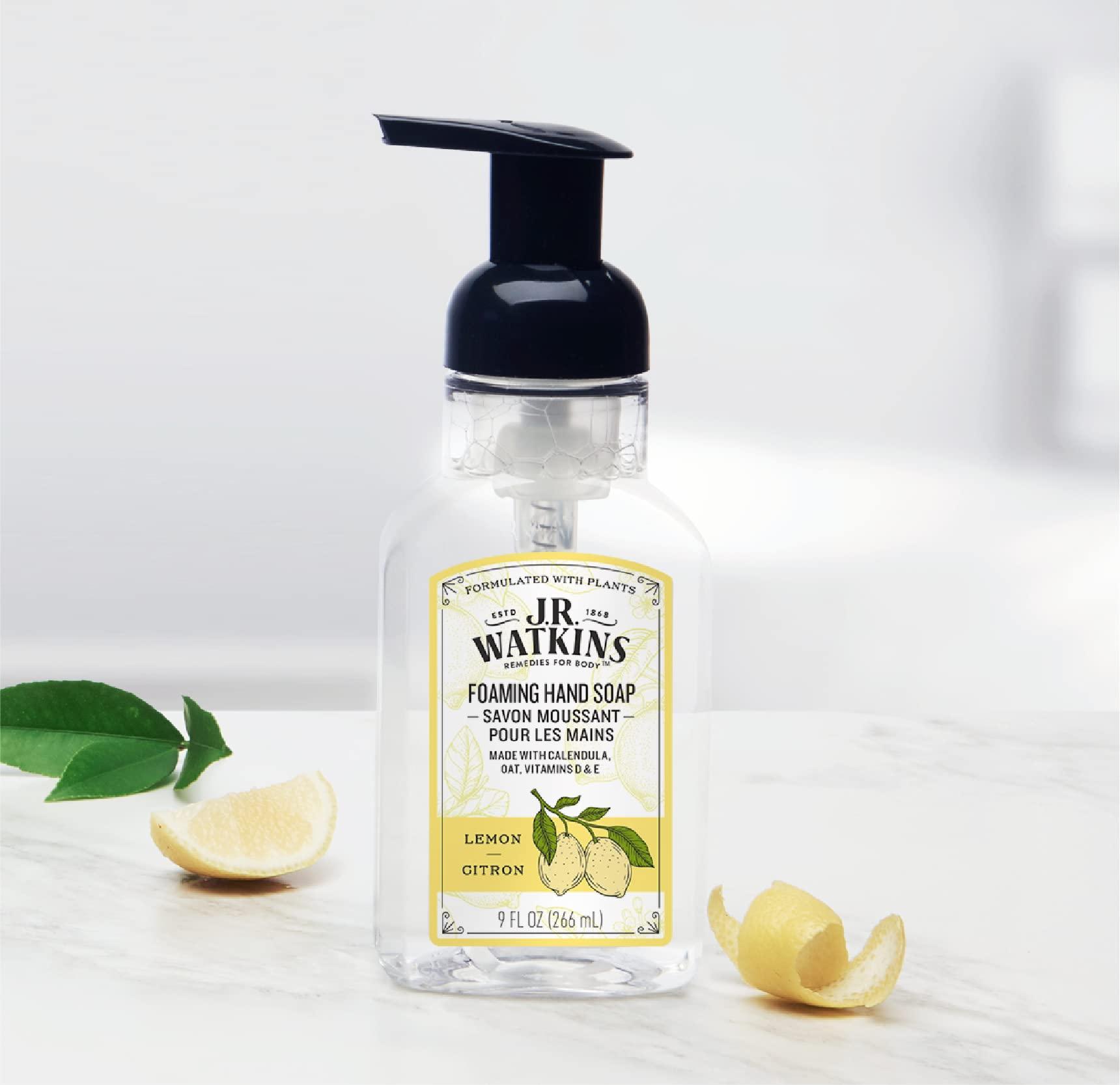 J.R. Watkins Foaming Hand Soap with Pump Dispenser, Moisturizing Foam Hand Wash, All Natural, Alcohol-Free, Cruelty-Free, USA Made, Lemon, 9 fl oz, 3 Pack - Image 5