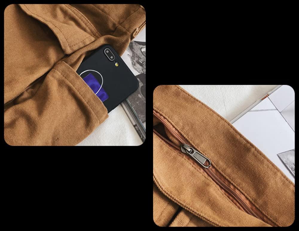 HUALEYNA Canvas Crossbody Bag for Women Large Messenger Bags Travel Shoulder Bag Multi-pocket - Image 5