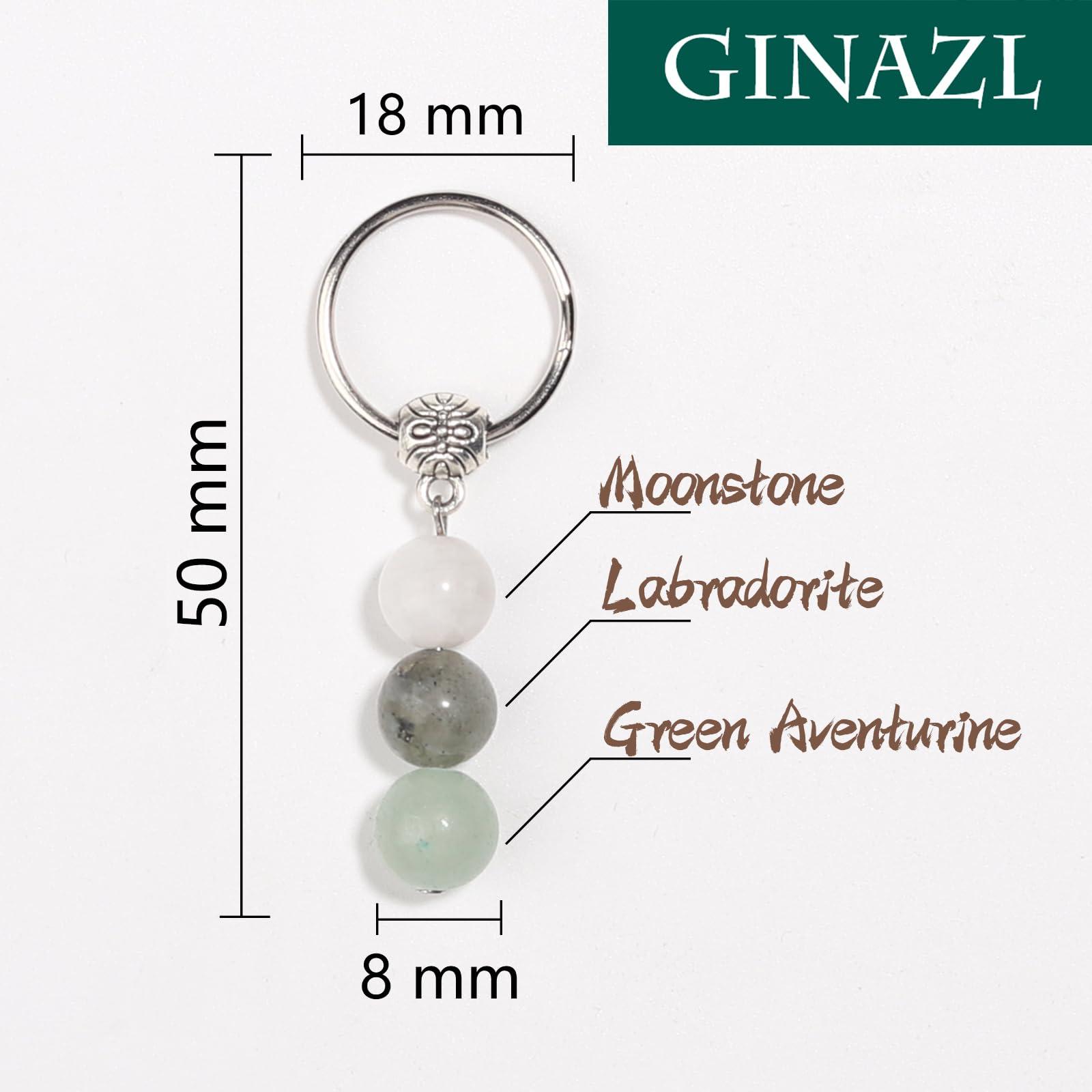GINAZL Natural Crystals Keychain Gift for New Beginnings, Small Healing Stones Keychain for Anxiety Relief. Healing Crystals - Image 2