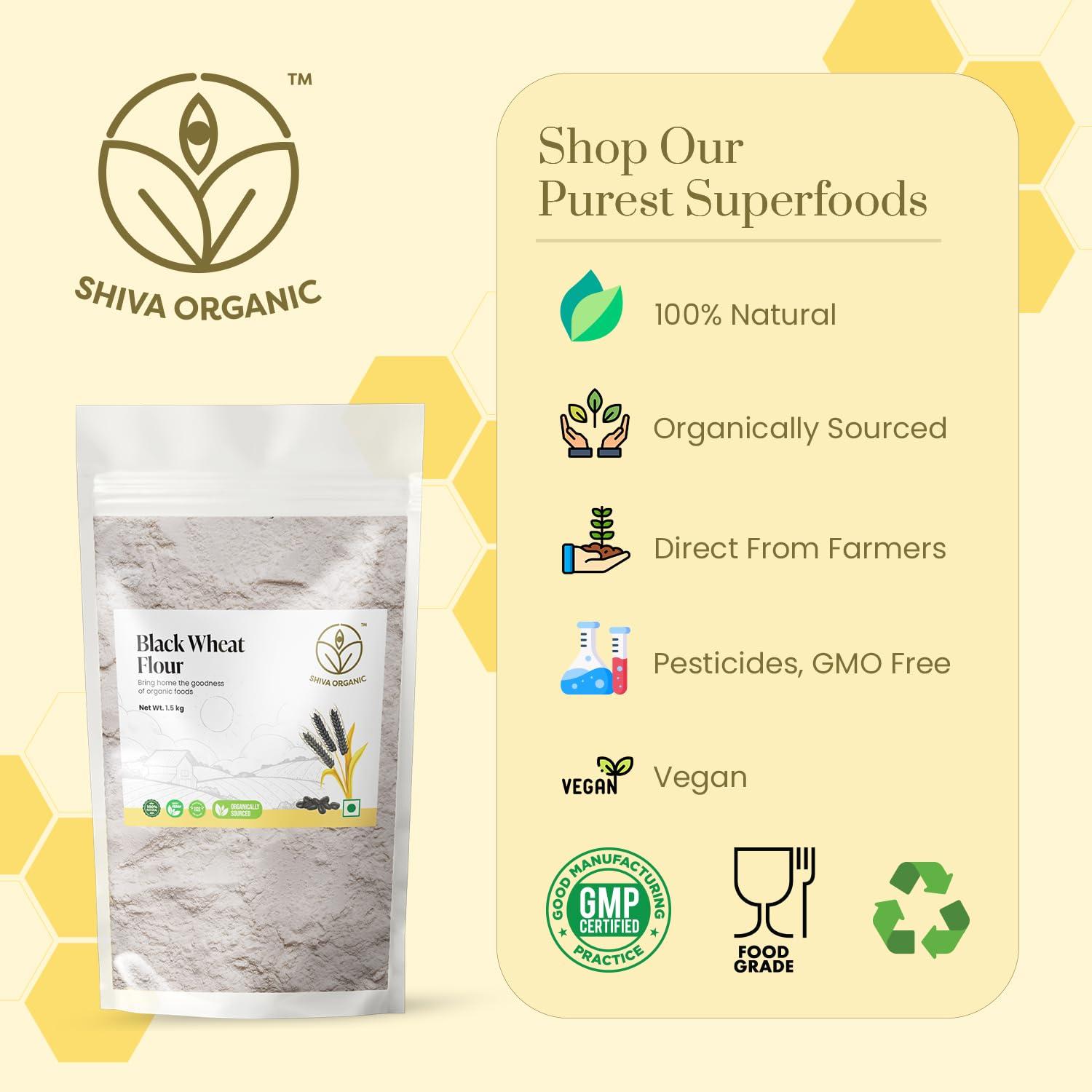 Shiva Organic Black Wheat Atta - 1.5 kg | High Fiber, Low Gluten Ancient Grain with Abundant Bran - Image 6