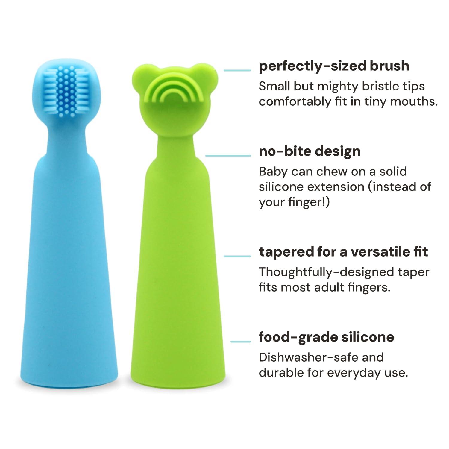 oogiebear Baby Finger Brush & Tongue Scraper - Gentle Oral Care, Soft Silicone, BPA-Free, for Infants & Toddlers - Image 4
