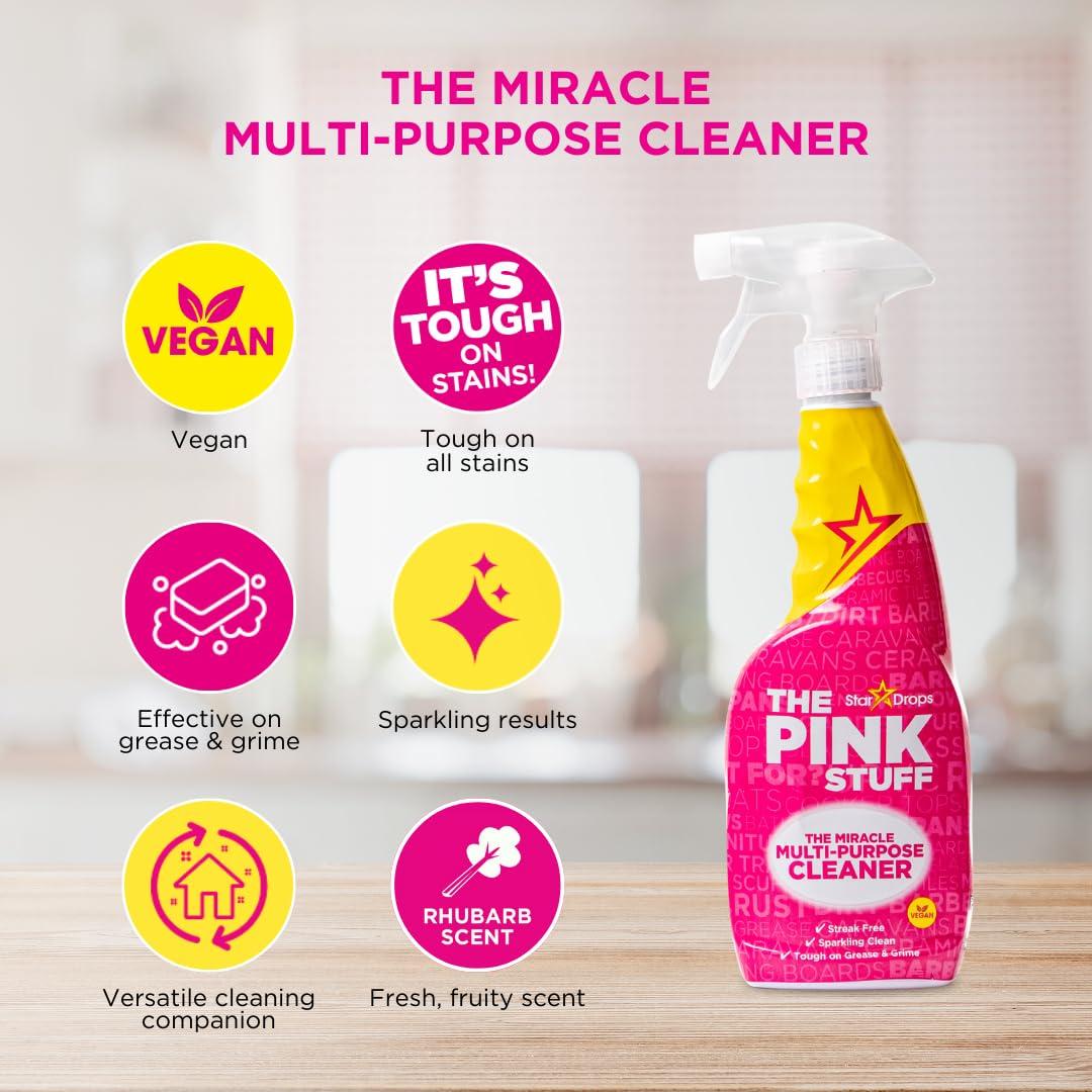 Stardrops - The Pink Stuff - The Miracle Cleaning Paste, Multi-Purpose Spray, Bathroom Foam Spray, Window & Glass Cleaner, and Cream Cleaner Bundle - Image 3