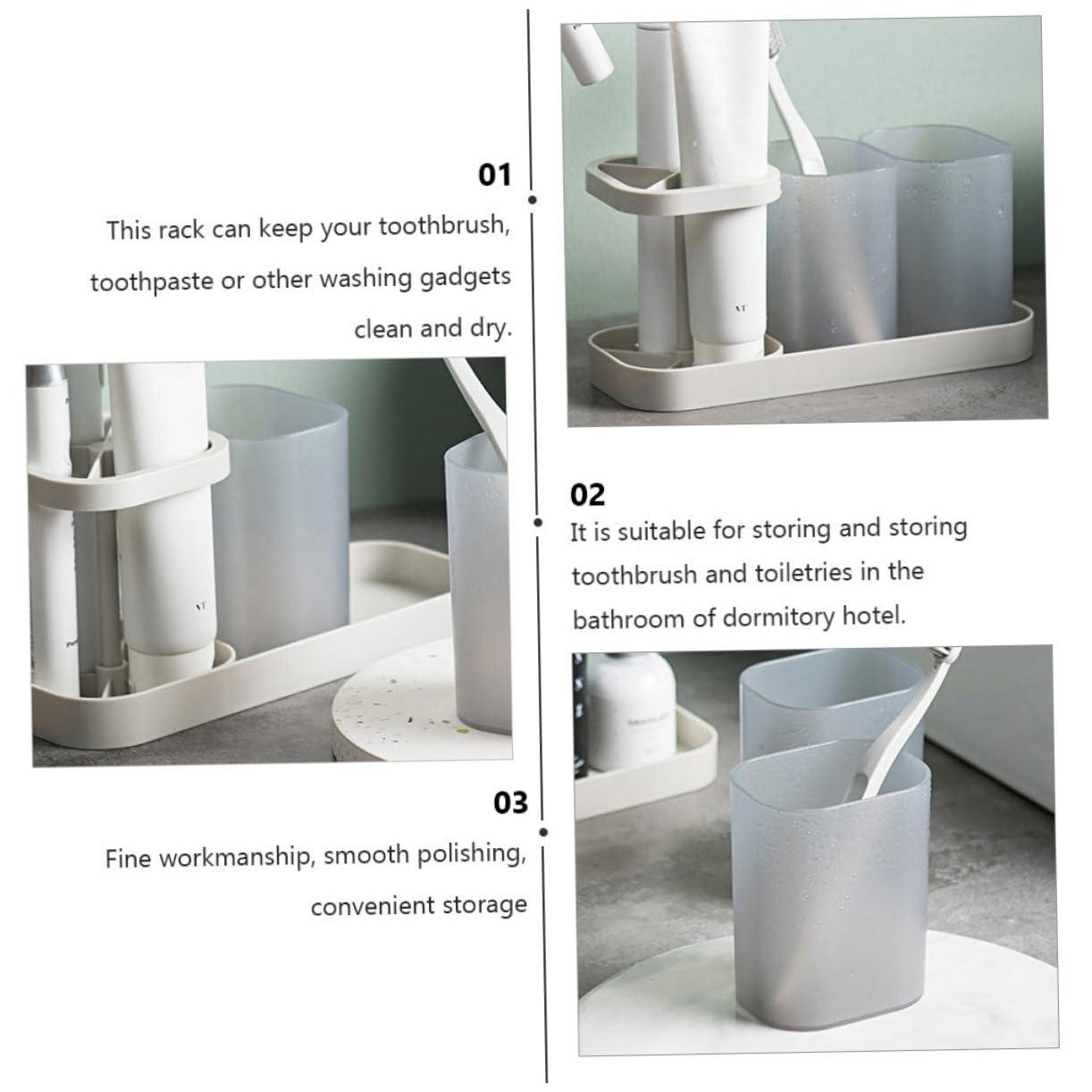 LIFKOME 1pc Storage Rack for Bathroom Supplies Toothbrush and Toiletry Holder Wash Cup Stand Easy to Clean and Store for Dorms and Hotels - Image 9