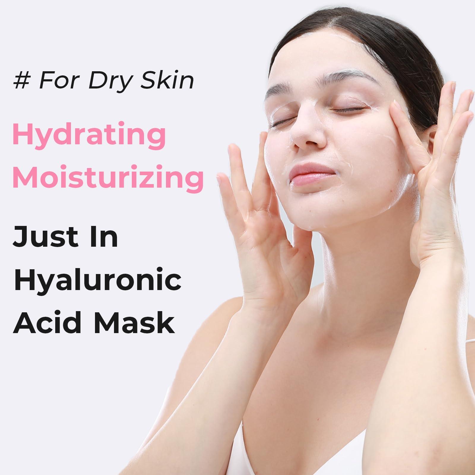 +WIS+ Hyaluronic Acid Face Mask 24 EA with Hyaluronic Acid Serum and Vitamin B5, Hydrating Facial Mask for Dry Skin, Anti-Aging Mask to Plump and Repair Dehydrated Skin, Safe on Sensitive Skin - Image 6