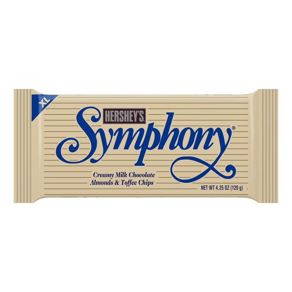 HERSHEY'S SYMPHONY Chocolate Almond Toffee XL, Candy Bars, 4.25 oz (16 Pieces, 12 Count) - Image 4
