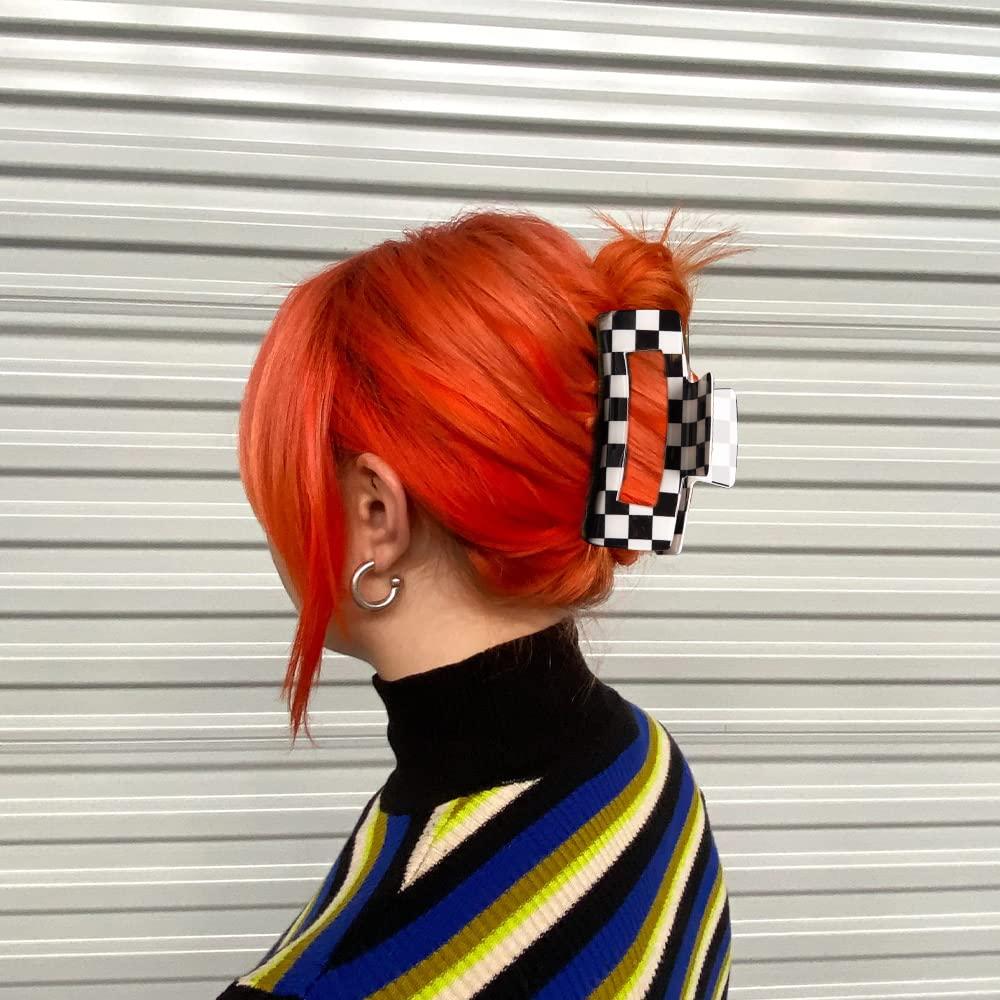 Bmobuo Vintage Checkered Y2K Hair Barrettes, Aesthetic 3Pcs Claw Clips for Women and Girls - Image 6
