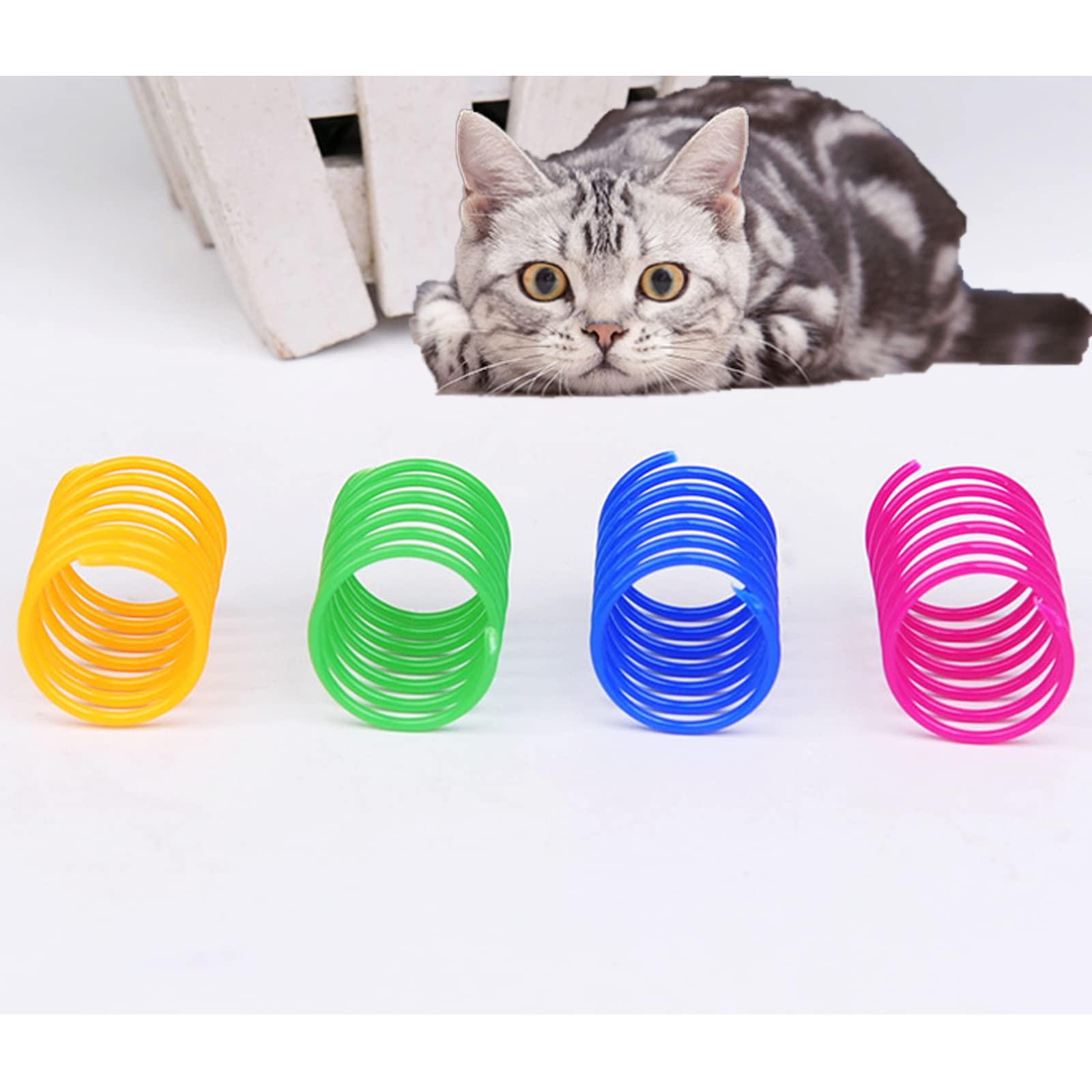 AIMICOCA 120 Pack Cat Spring Toy - Interactive Plastic Coils for Indoor Cats, Colorful Spiral Springs for Swatting, Biting, Hunting - Active Healthy Fitness Play Kitten Toys - Image 4