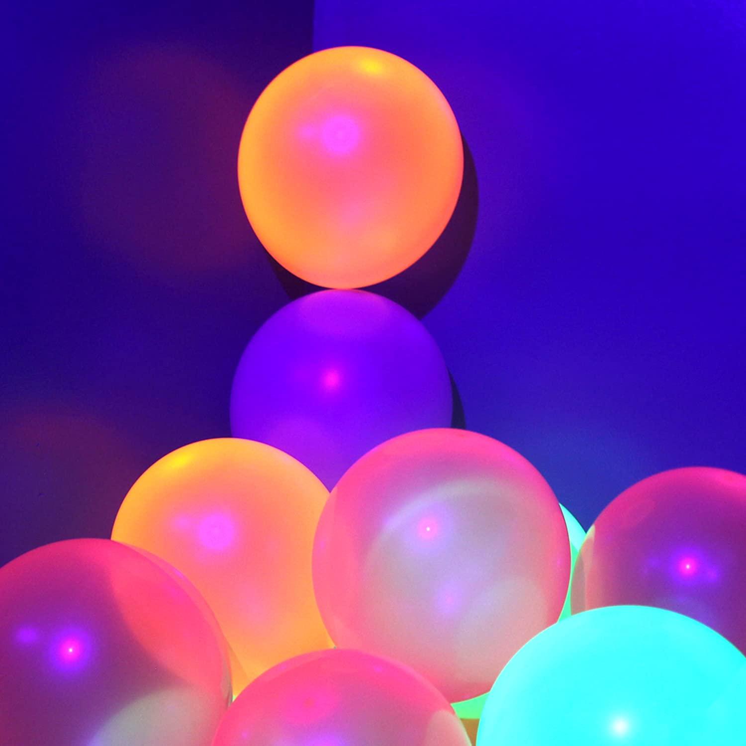 110 Pack Colored UV Neon Glow Balloons Neon Glow Party Decorations Glow in the Dark Party Supplies Black Light Fluorescent Latex Balloon for Birthday Decoration - Image 7