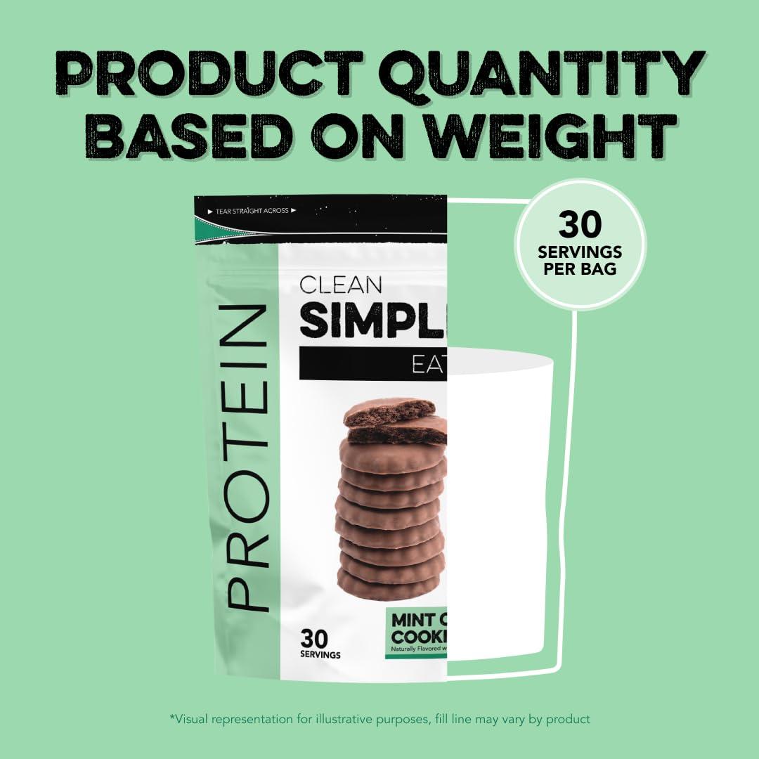 Clean Simple Eats Whey Protein Powder, Mint Chocolate Cookie Flavor Naturally Sweetened, 100% Grass Fed Protein Powder with Digestive Enzymes & No Artificial Ingredients, Gluten Free, 30 Servings - Image 6