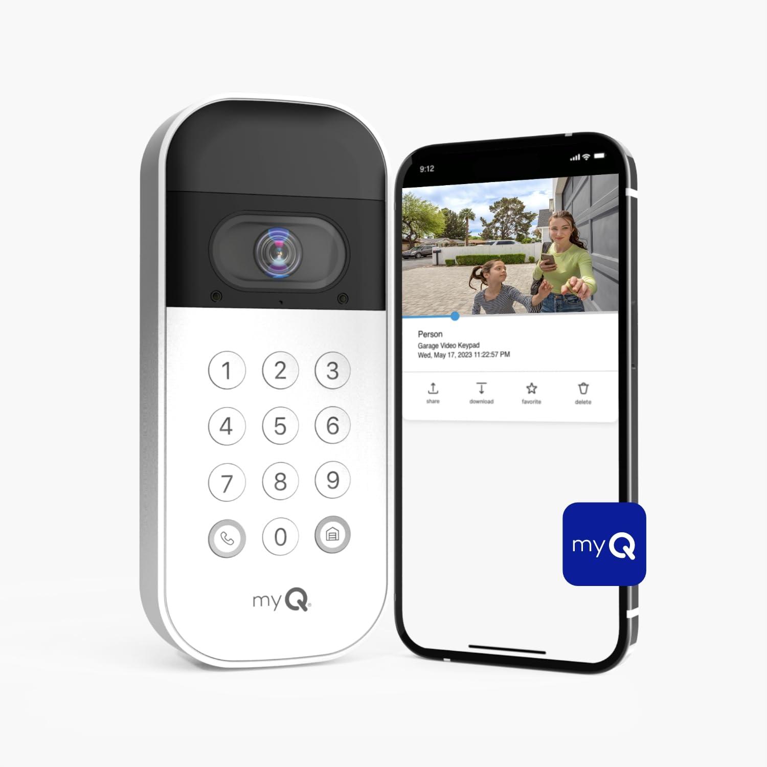myQ Smart Garage Door Video Keypad with Wide-Angle Camera,Customizable PIN Codes,and Smartphone Control–Take Charge of Your Garage Access Works with Chamberlain, LiftMaster and Craftsman openers,White - Image 2