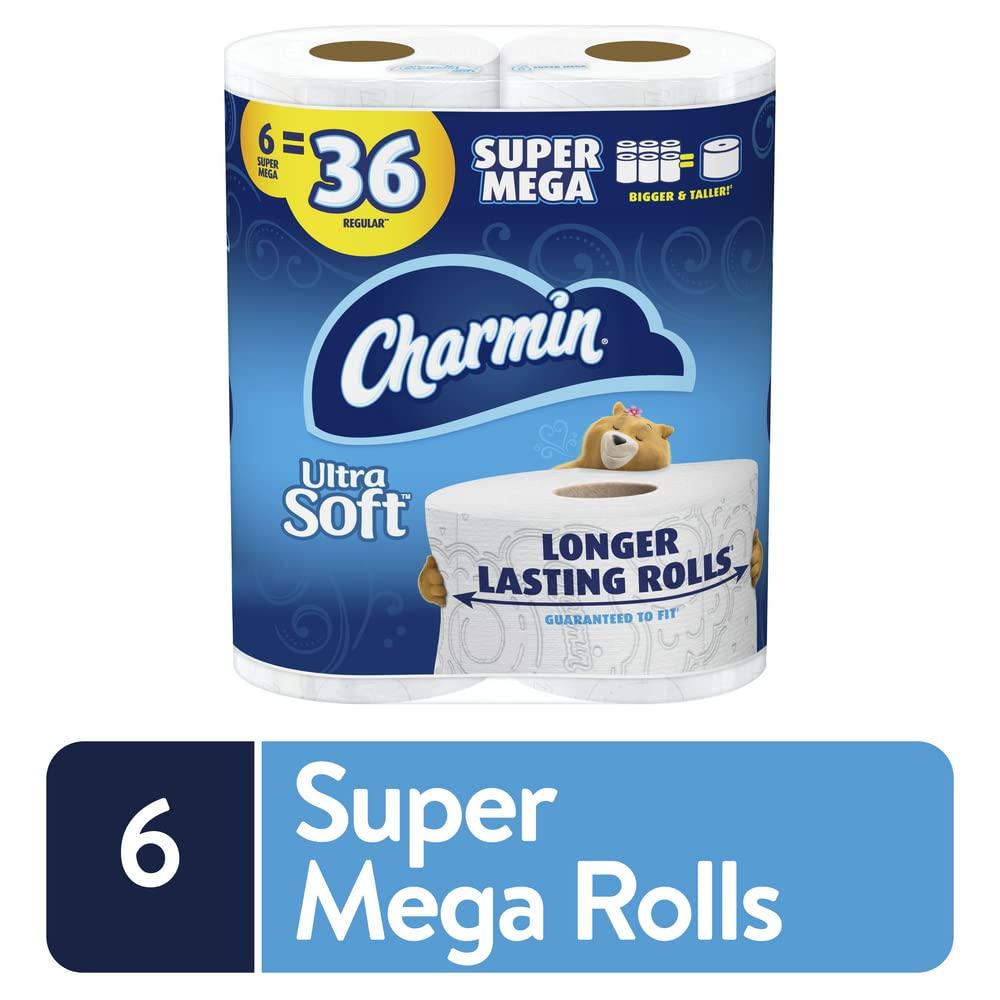 Charmin Ultra Soft Toilet Paper, 6 Super Mega Rolls = 36 Regular Rolls - Image 8