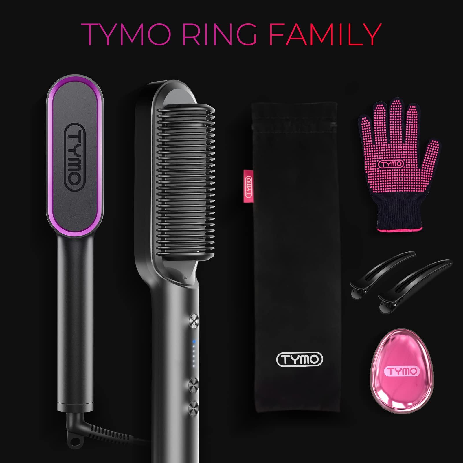TYMO Ring Hair Straightener Brush Hair Straightener Comb, Straightening Brush, Dual Voltage, for Women, with 5 Temps, 20s Fast Heating, Black - Image 7