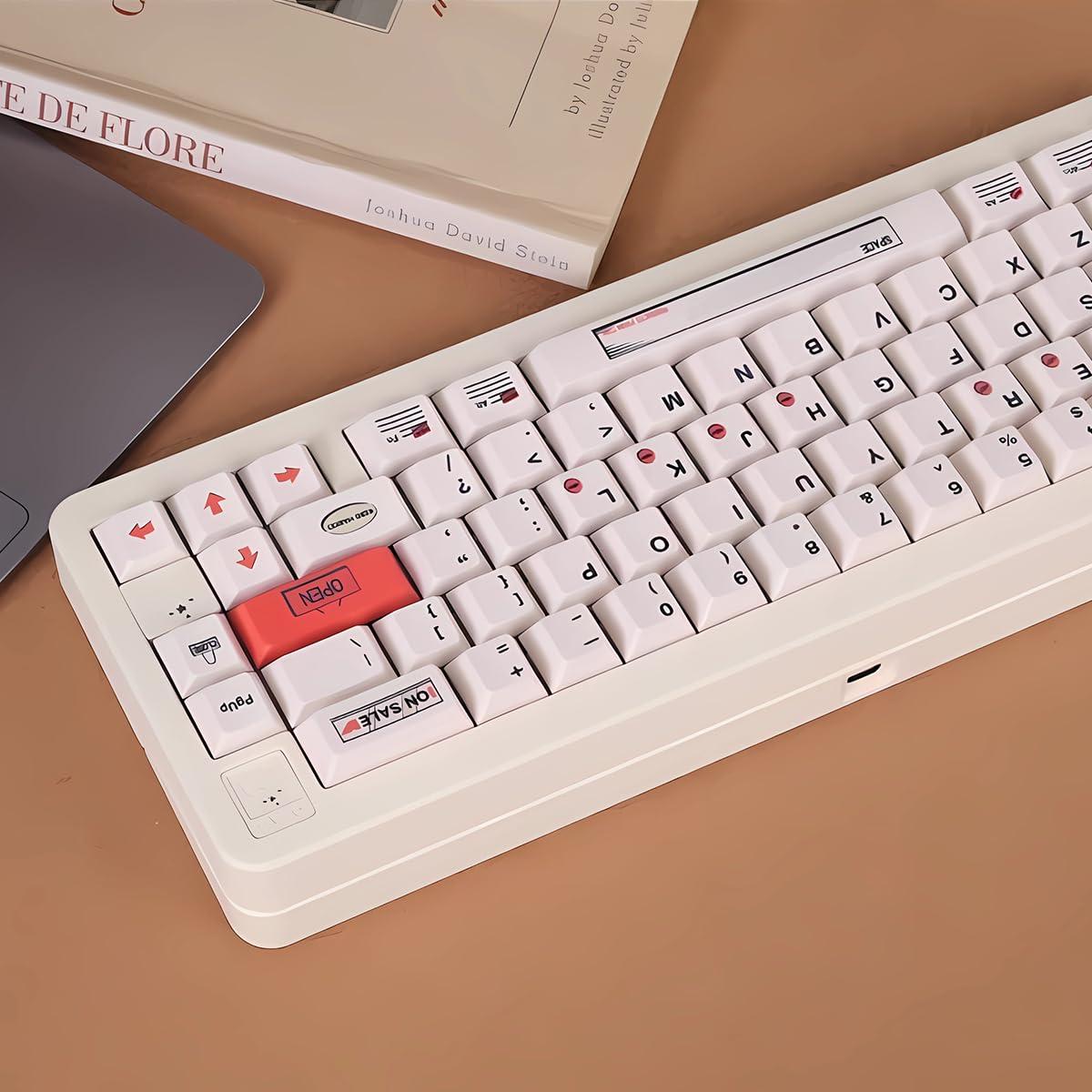 Sumgsn 152 Keys White PBT Keycap, Cherry Profile Keycaps, Cute Keycaps, Custom Keycap Set for Mechanical Keyboard 60% 75% 100% - Image 3