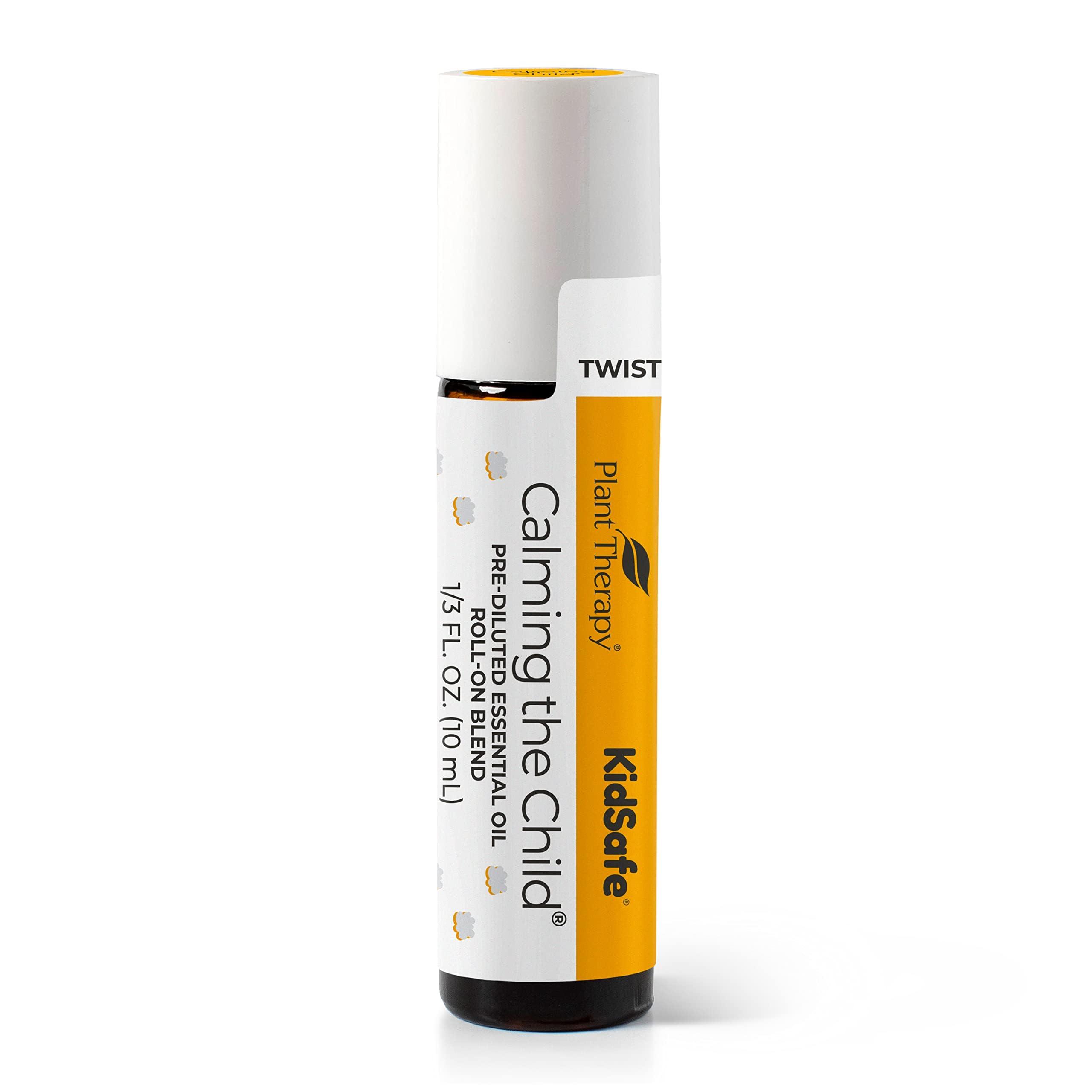 Plant Therapy KidSafe Calming The Child Essential Oil Blend 10 mL (1/3 oz) Relaxation and Soothing Blend, Tangerine, Lavender, & Roman Chamomile Essential Oils, Pure, KidSafe Pre-Diluted Roll-On