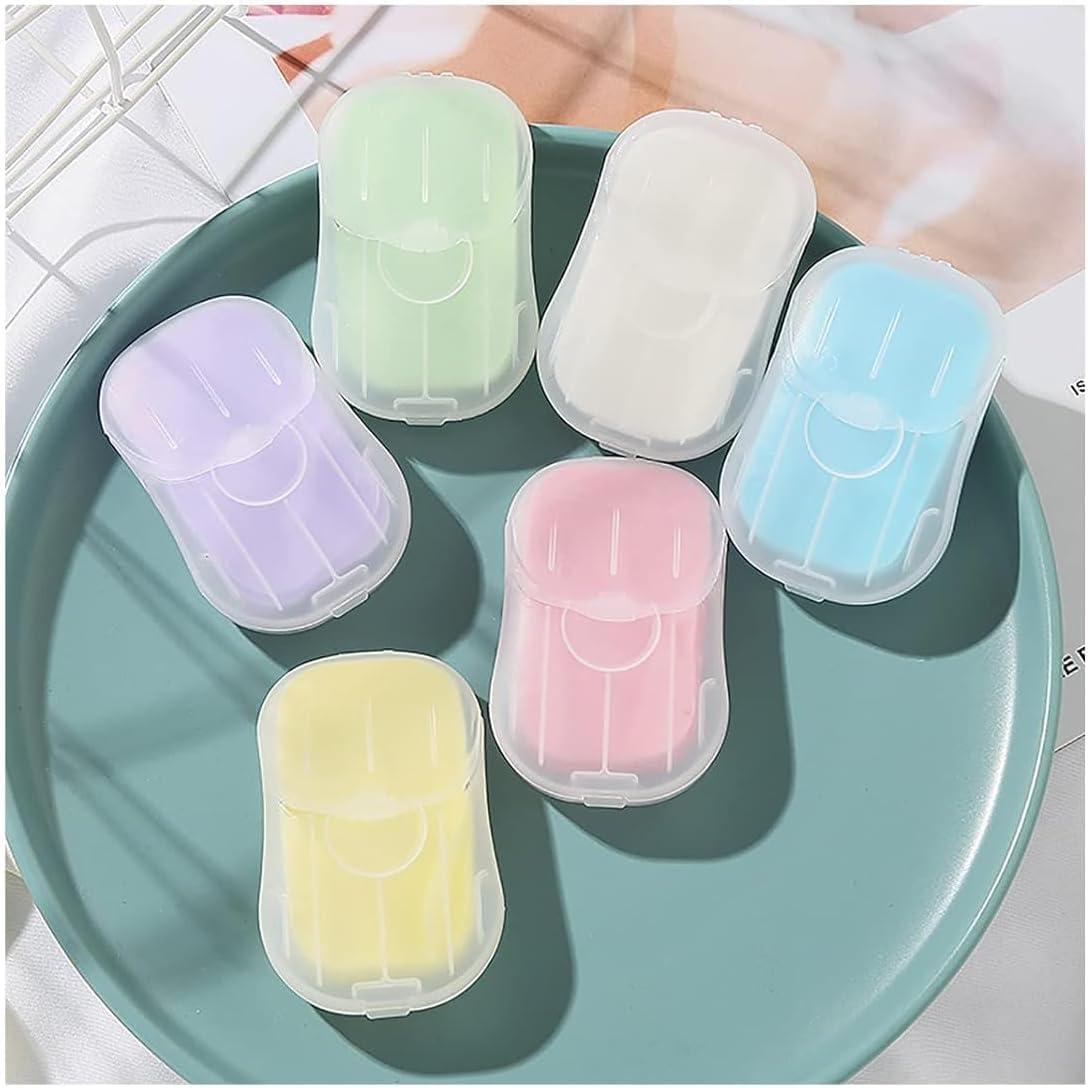 Sluswallow 50Pcs Blue Portable Soap Sheets,Water Soluble Hand Washing Bath Scented Paper Camping Soap and Shampoo for Outdoor,Camping Hiking Mini Portable Travel Paper Sheets Disposable Personal Care - Image 1