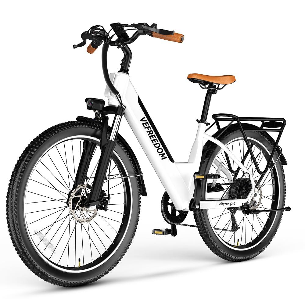 VELECTREC 𝟏𝟎𝟎𝟎𝐖 Peak Electric Bike for Adults,up 𝟖𝟎 Miles Removable Battery Ebike, 26" UL Certified Electric Mountain E Bike with 7-Speed,Adult Electric Bicycles for Commute Beach Snow