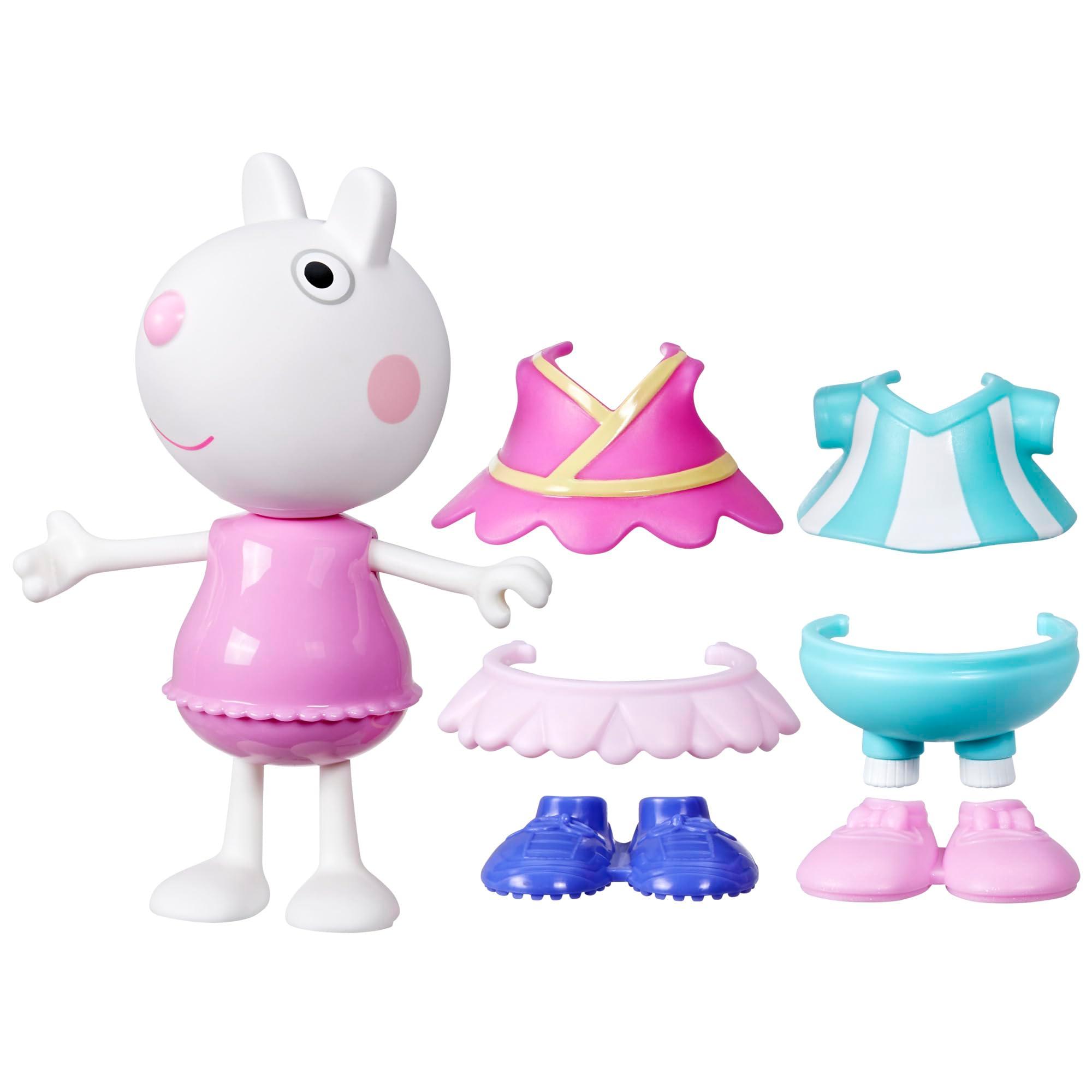 Peppa Pig Suzy Sheep-Up Figure with 6 Easy-On Fashion Accessories, 6-Inch Doll, Preschool Toys for Girls and Boys 3 and Up
