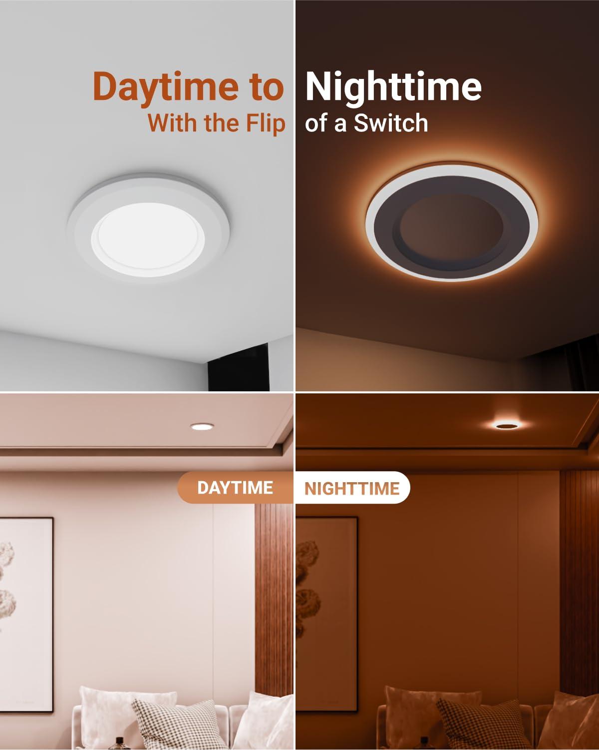 Sunco 12 Pack 6 Inch LED Recessed Lighting Retrofit with Night Light, 2700K/3000K/4000K/5000K/6000K Selectable, Dimmable Can Lights, 13W, 1200LM, Damp Rated, Retrofit Installation ETL - Image 3