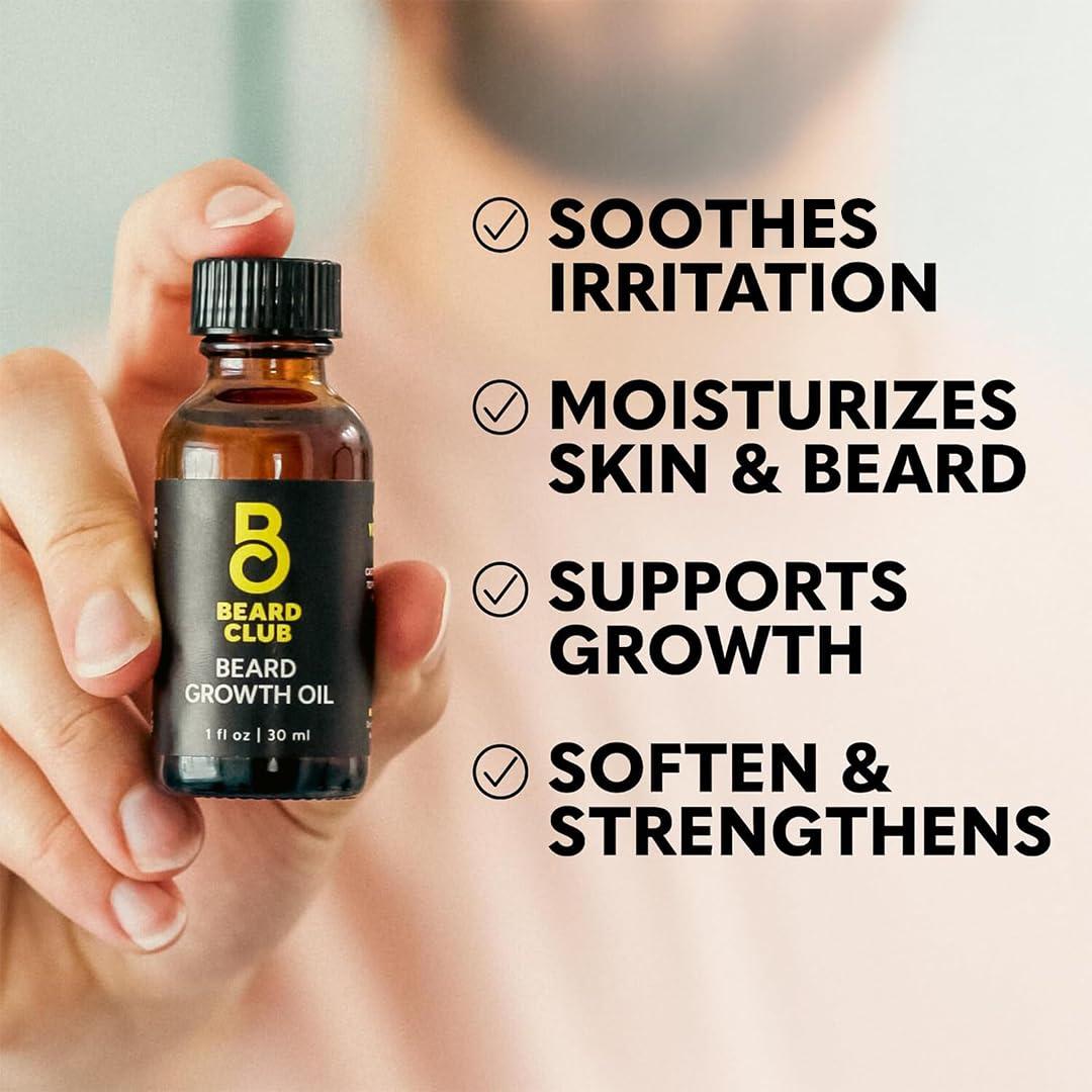 The Beard Club Beard Growth Kit - Derma Roller, Beard Growth Oil, Sandalwood Balm, Comb - Gift Set - Image 5