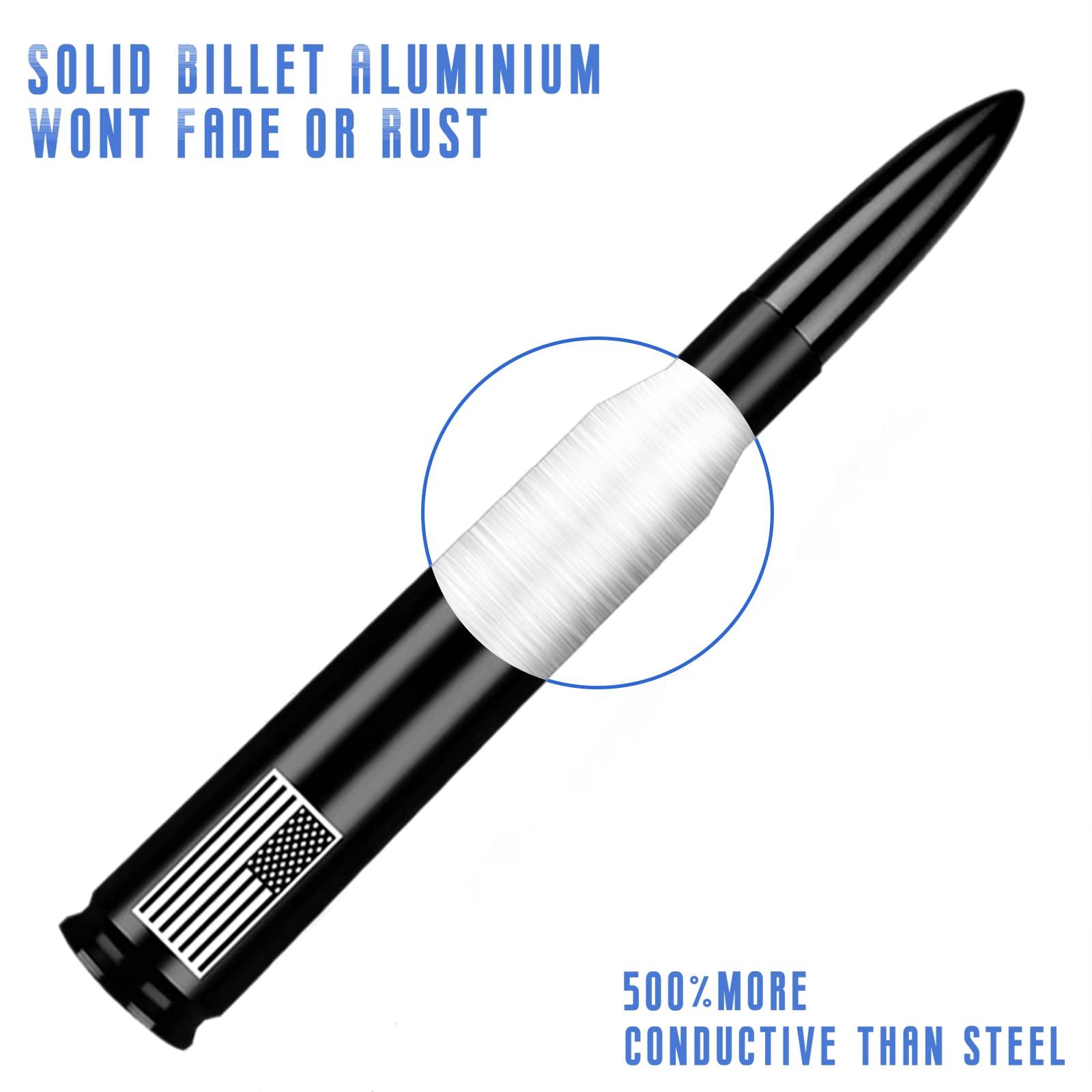 American Flag Car Truck Antenna with Valve Stem Caps, Universal Mast for GM Chevy Silverado 1500 2500 3500 HD Avalanche Ford F150 F250 F350 Denali Heavy Duty Pickup Trucks Accessories (Black) - Image 5