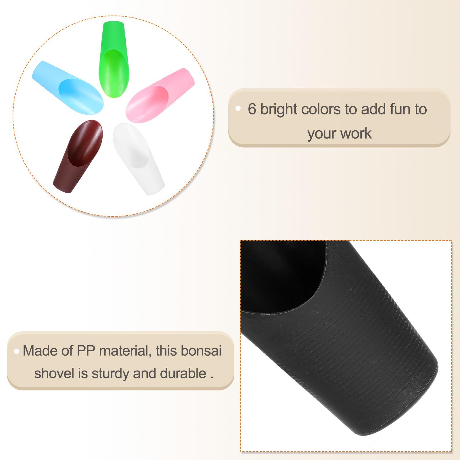 HARFINGTON Bonsai Soil Scoop 6.3" x 1.8" Plastic Colorful Mini Garden Shovel Cultivation Digging Transplanting Tools for Plant Flower Succulent Coffee Beans, Black - Image 5