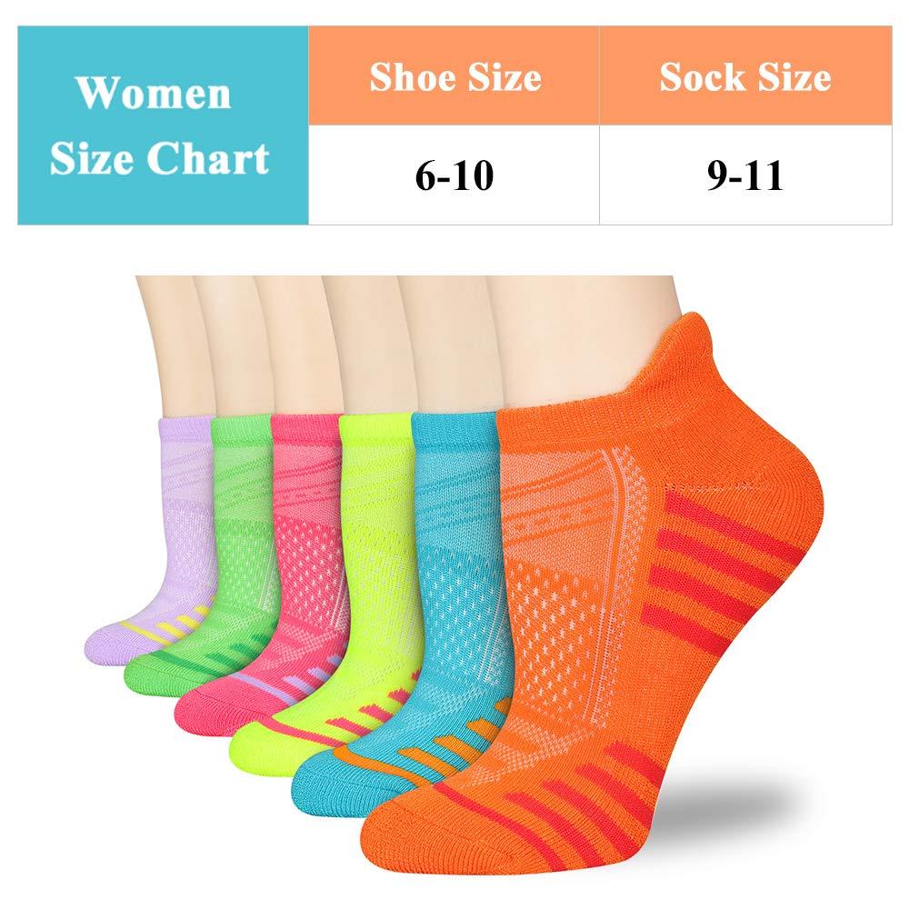 LITERRA Womens Ankle Socks 6-Pairs Athletic Running Sport Socks With Cushioned Sole - Image 2
