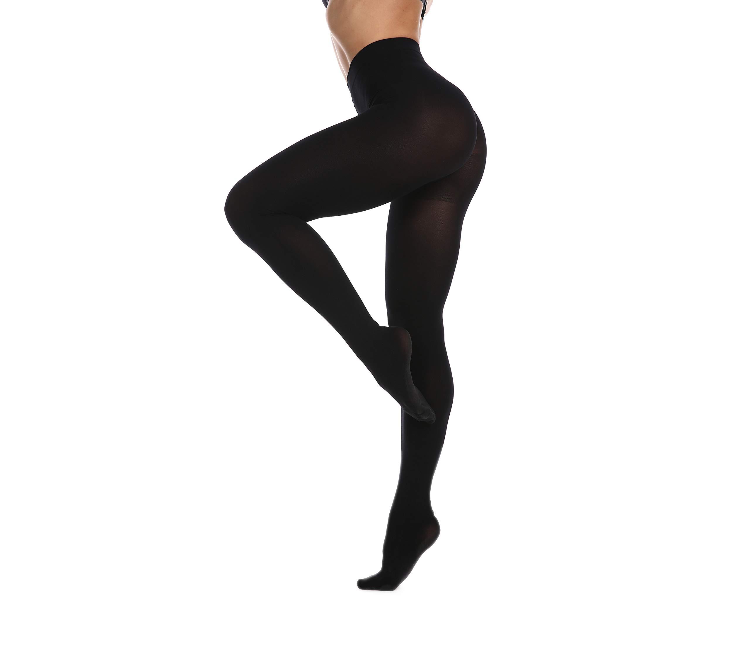 Frola Women's 80 Denier Soft Semi Opaque Solid Color Footed Pantyhose Tights - Image 2