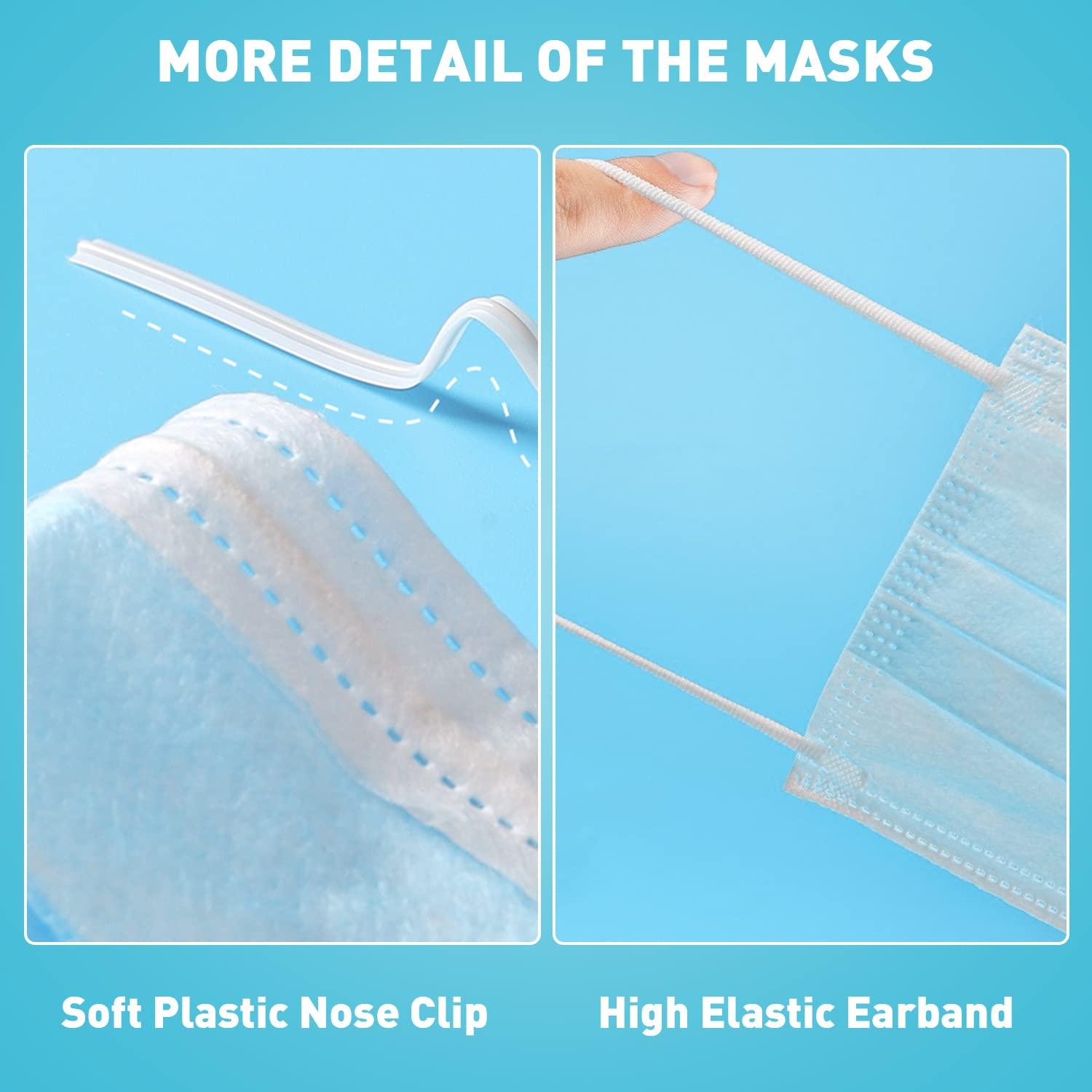 DR.MOXA Face Masks Disposable 100 Pack, PFE>95%, 3 Ply Protection Face Masks for Adults General Use - Image 4
