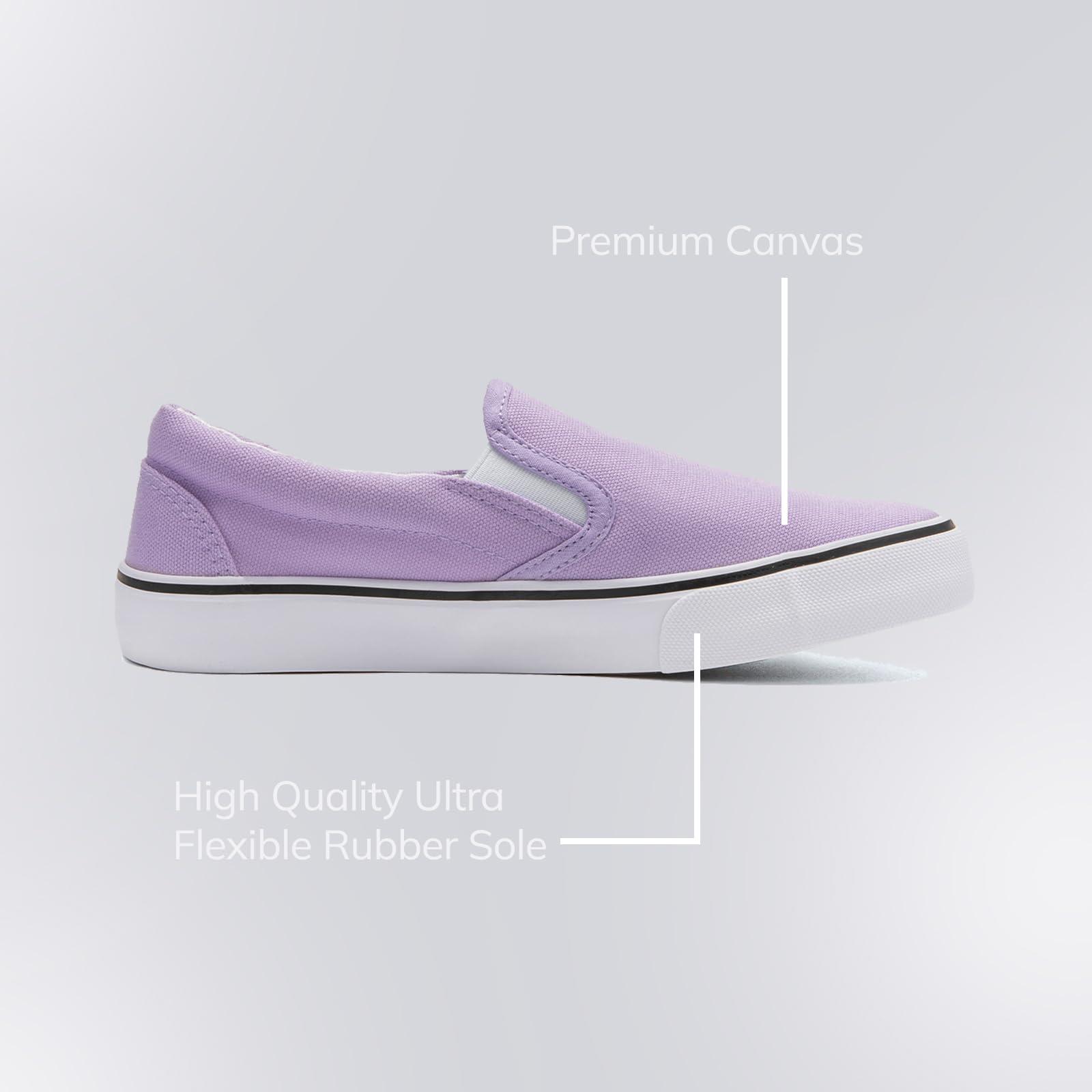 Low-Top Slip Ons Women's Fashion Sneakers Casual Canvas Sneakers for Women Comfortable Flats Breathable Padded Insole Slip on Sneakers Women Low Slip on Shoes - Image 3