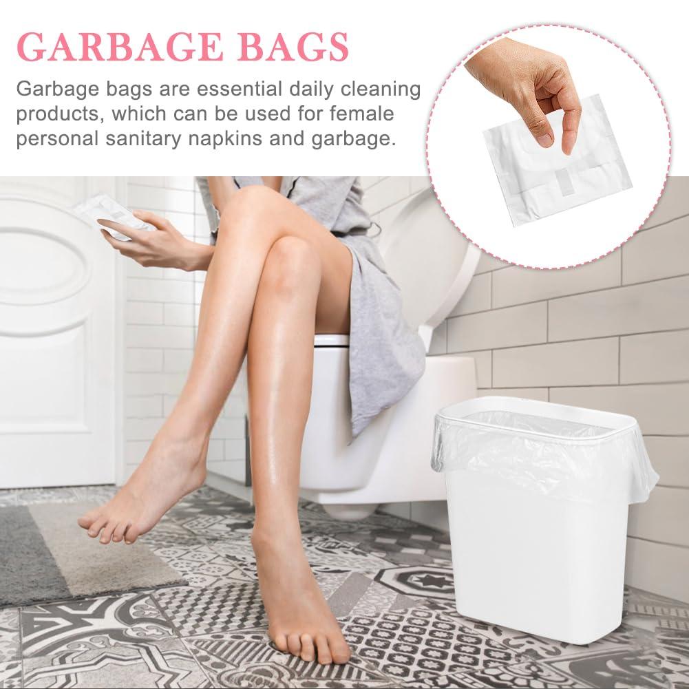 1000 Pcs Sanitary Napkin Disposal Bags, Tampon Disposal Bags Feminine Hygiene Disposal Bags, Small Trash Bags for Tampon Bedroom Bathroom Trash Bags, 16.14x11.42inch - Image 7