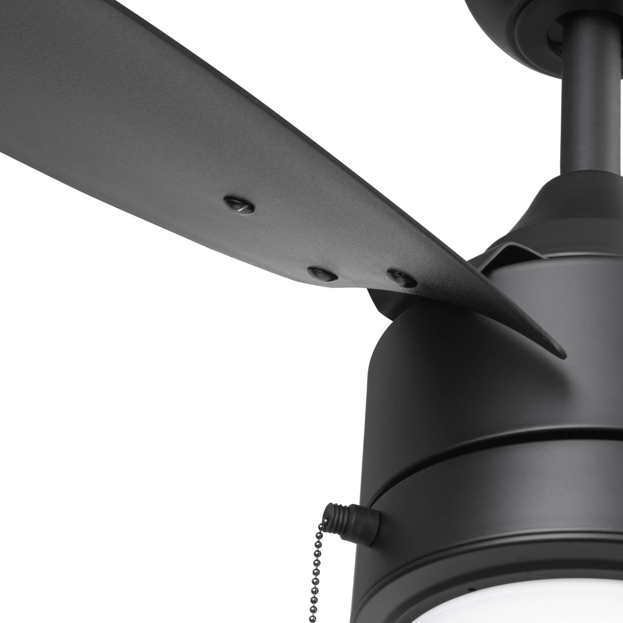 Prominence Home Teo, 56 Inch Contemporary Wet Rated Outdoor LED Ceiling Fan with Light, Pull Chain, Dual Mounting Options, 3 Weather Resistant Blades, Reversible Airflow - 51862-01 (Matte Black) - Image 12