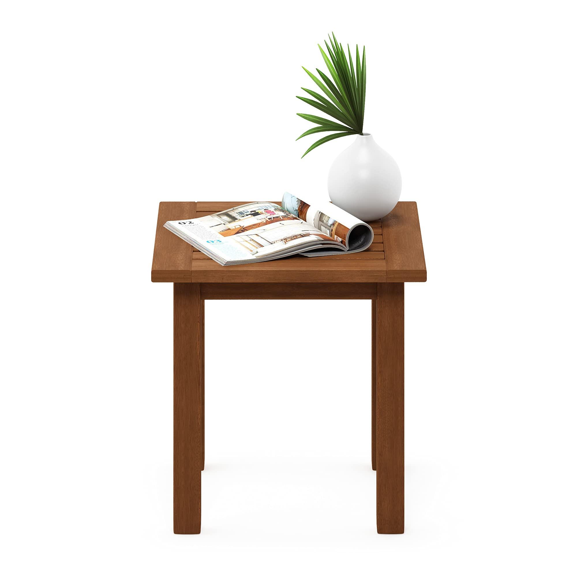 Furinno FG18506 Tioman Hardwood Patio Furniture Outdoor End Table, Natural - Image 6