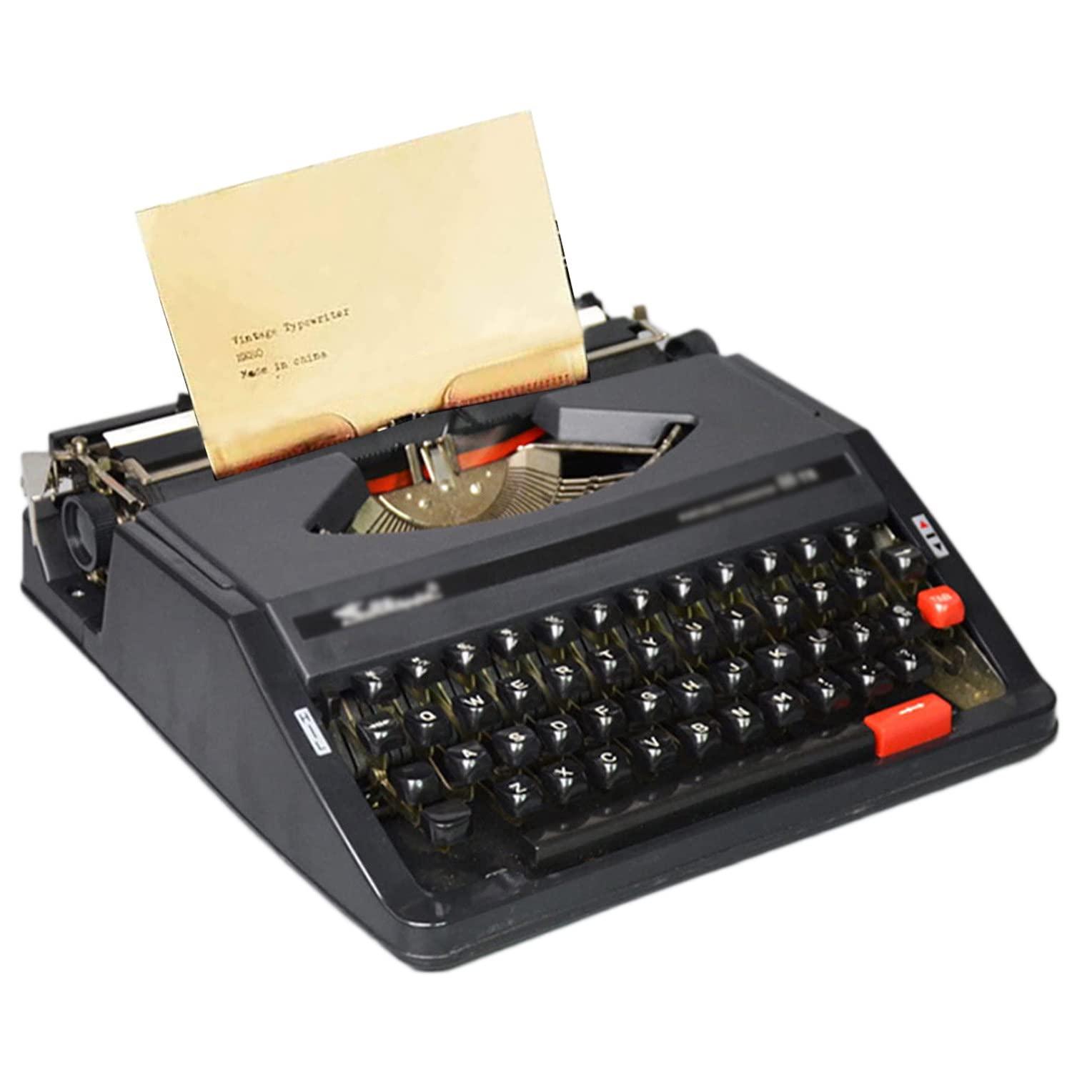 FAIRYT Mechanical English Typewriter, Old-Fashioned Traditional Portable Manual Typewriter, for Notes or Letters or Creative Writing, Writers Literary Gift,Black