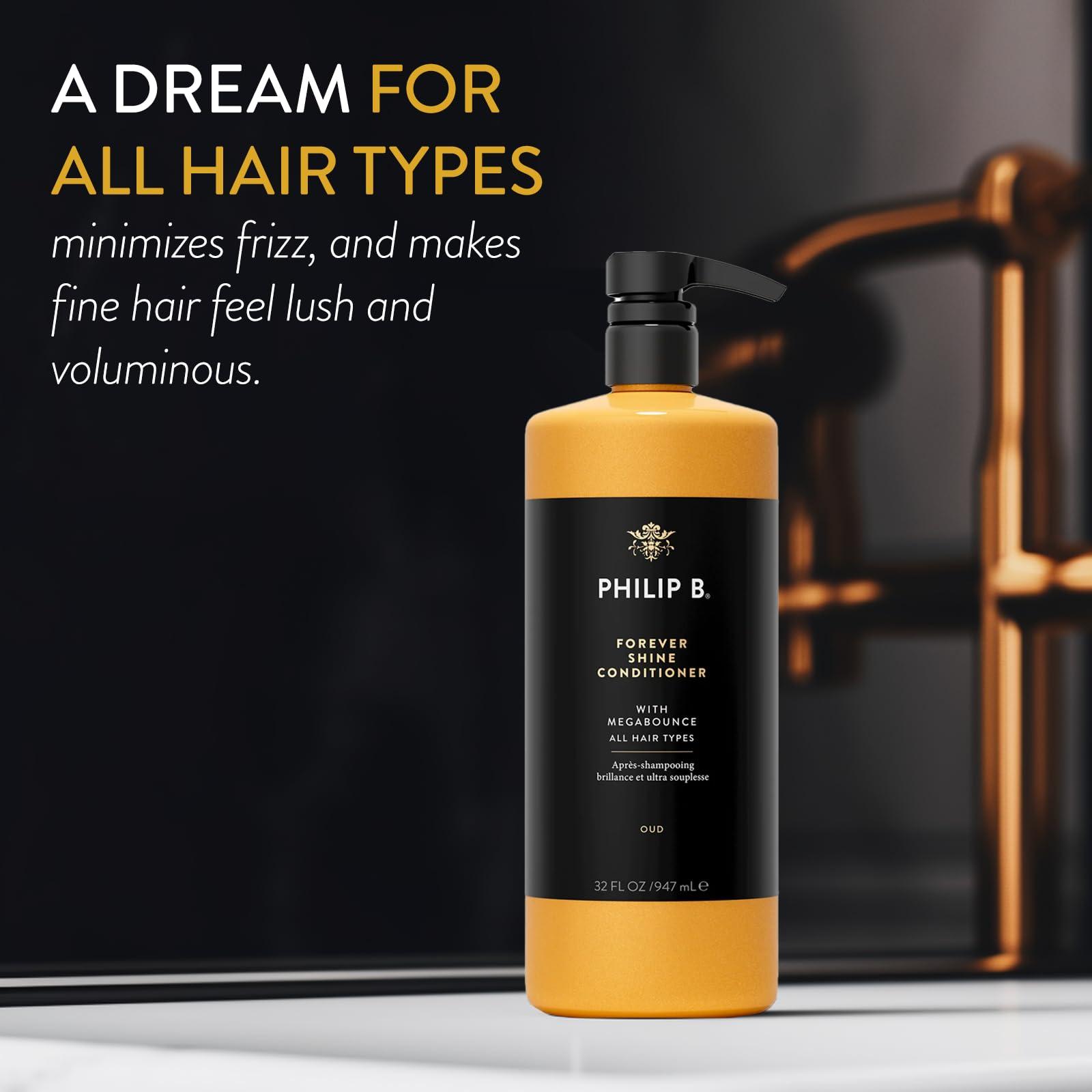 PHILIP B. Forever Shine Hair Conditioner With Notes of Pure Oud, 32 oz. (947 ml) - With Megabounce, Add Volume & Shine for Days, For All Hair Types - Image 2