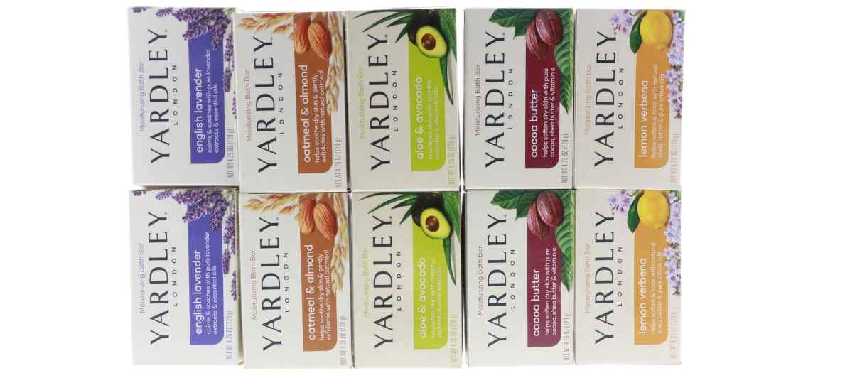 Yardley London Soap Bath Bar Bundle - 10 Bars: English Lavender, Oatmeal and Almond, Aloe and Avocado, Cocoa Butter, Lemon Verbena 4 Ounce Bars (Pack of 10, Two of each) - Image 3
