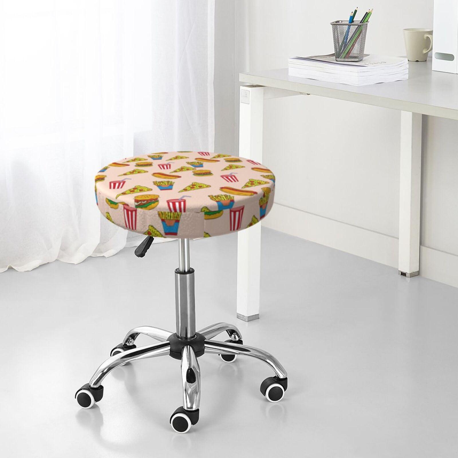 TZTTZT Bar Stool Covers, Non-Slip Hamburger Pizza Coke Bar Stool Seat Covers 13 inch, Washable Bar Stool Covers Round - Image 2