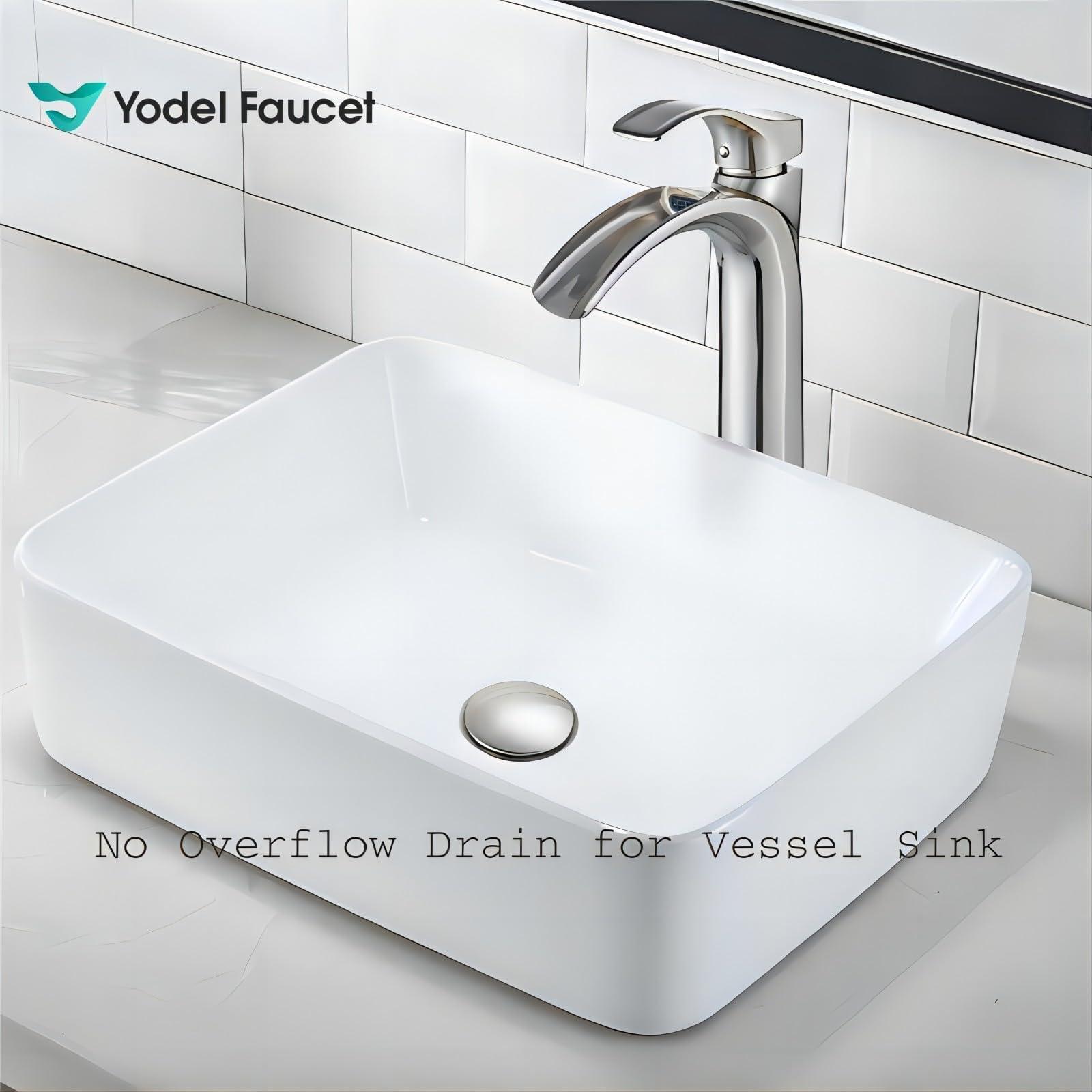 Yodel Faucet Vessel Sink Drain Without Overflow - Bathroom Sink Drain Stopper - Pop Up Drain All Metal - Big Cap Fit for Vessel or Undermount Sink,Brushed Nickel,YDPOP-1 - Image 6