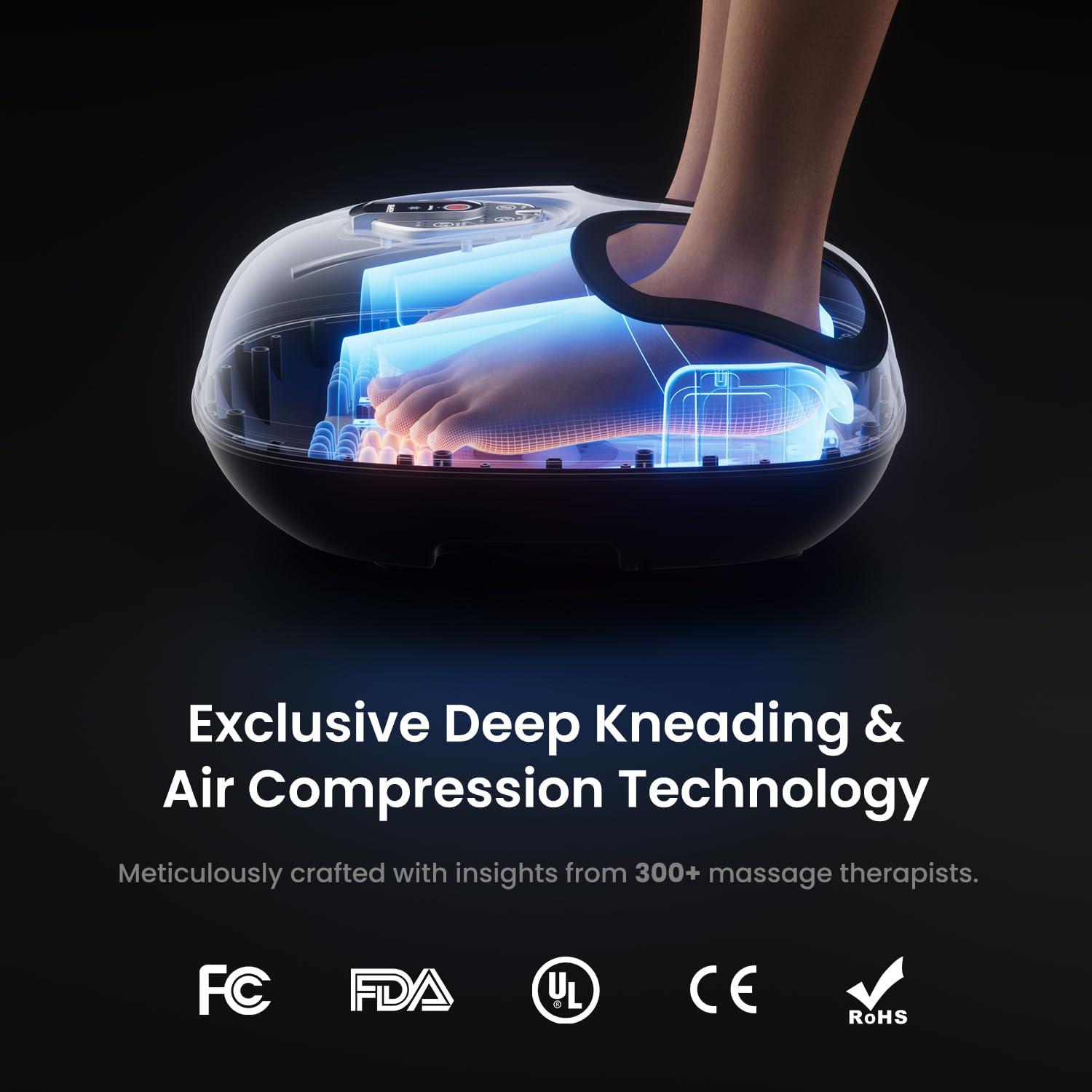 RENPHO Foot Massager Machine with Heat [2025 Upgraded], FSA HSA Eligible, Foot Massager for Plantar Fasciitis, 3 Heat Levels, Fathers Day Dad Gifts for Women Mom, Wireless Control, True Feet Massage - Image 3