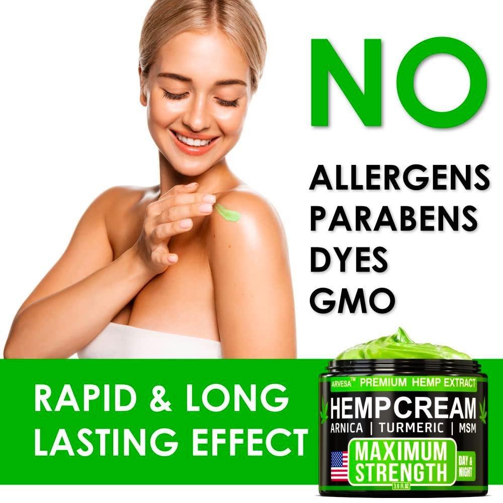 Hemp Cream - Maximum Strength - Relieve Muscle, Joint, Back, Knee - Natural Hemp Oil Extract Gel Rub with MSM - Glucosamine - Arnica - Turmeric - Maximum Strength - Formulated in USA - 3.9 oz - Image 5