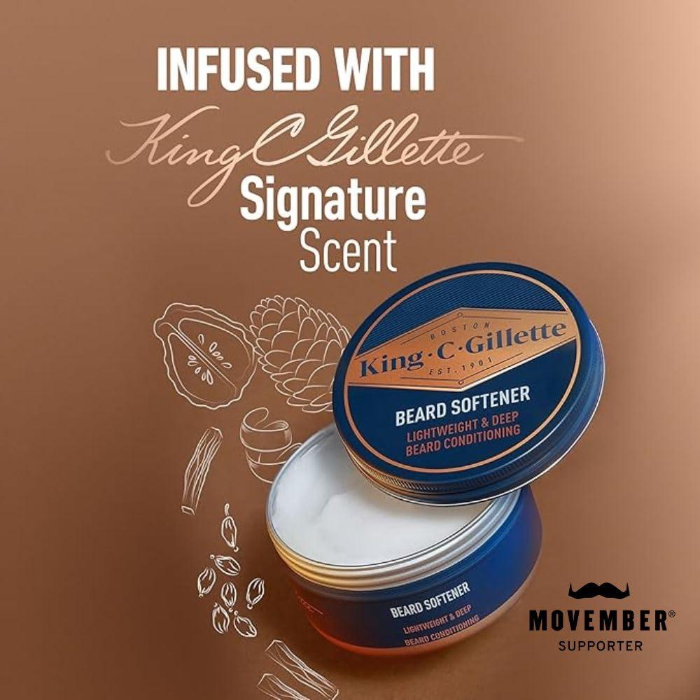King C. Gillette Soft Beard Balm, Deep Conditioning with Cocoa Butter, Argan Oil and Shea Butter - Image 2