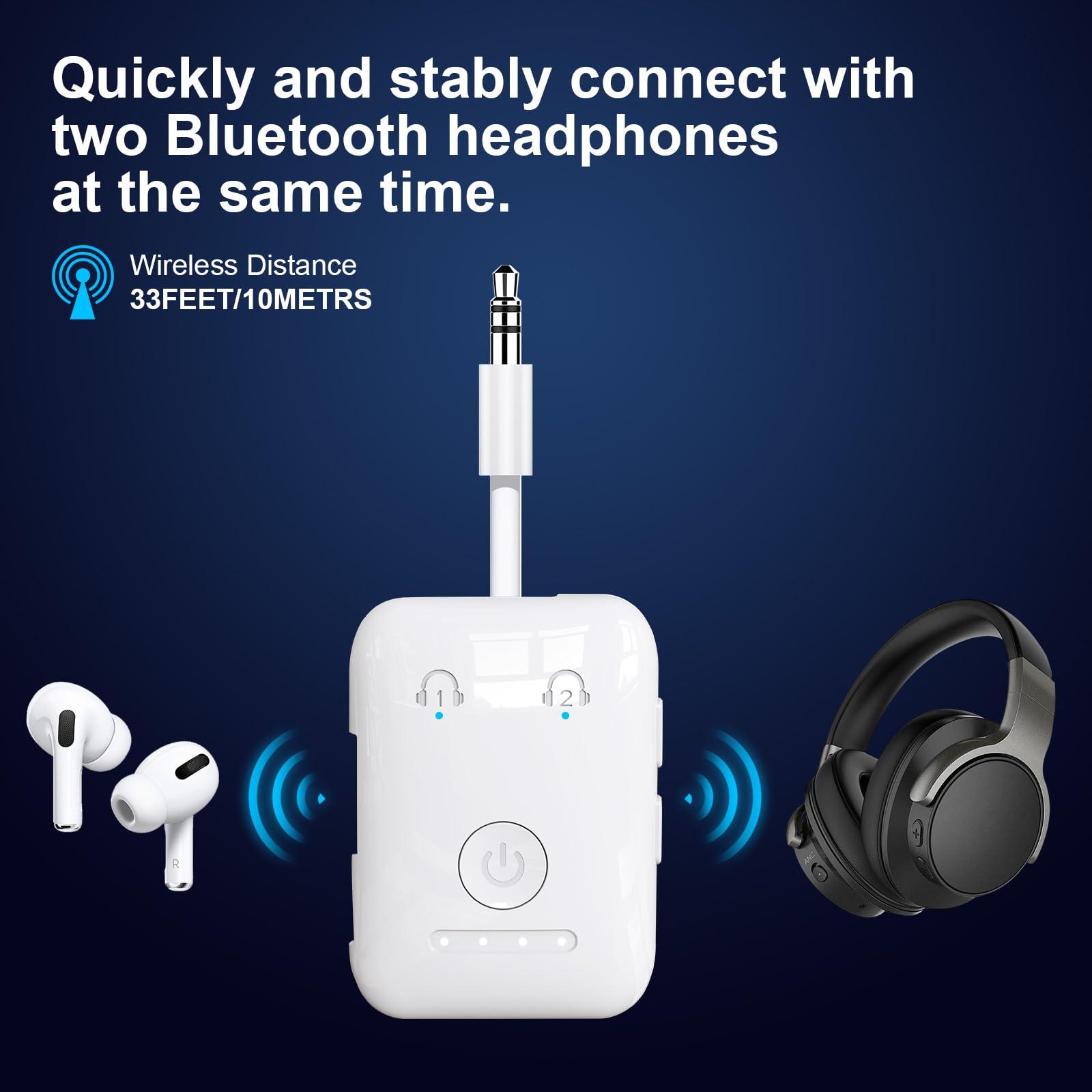 Premium Bluetooth 5.4 Transmitter, Airplane Wireless Adapter, Supports 2 AirPods/Headphones, Bluetooth Transmitter for TV, Airplane, Gym, with aptX Adaptive & Low Latency - Image 8