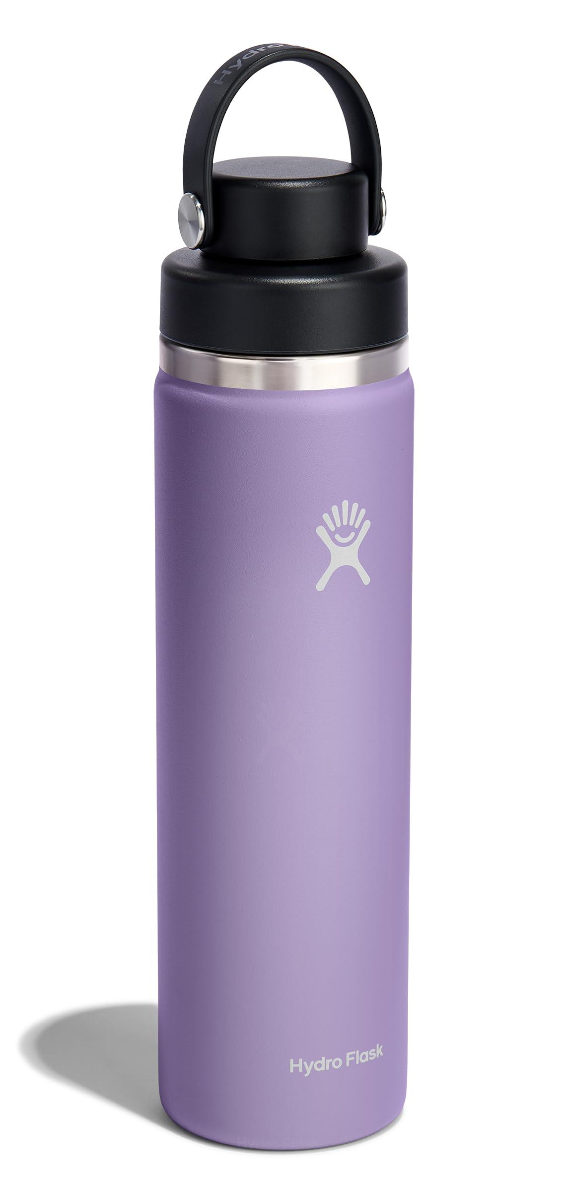 Hydro Flask 24 Oz Wide Mouth Chug Cap Water Bottle - insulated stainless steel with leakproof closeable lid for cold water drinks, sports, travel, car and school in Moonshadow - Image 4