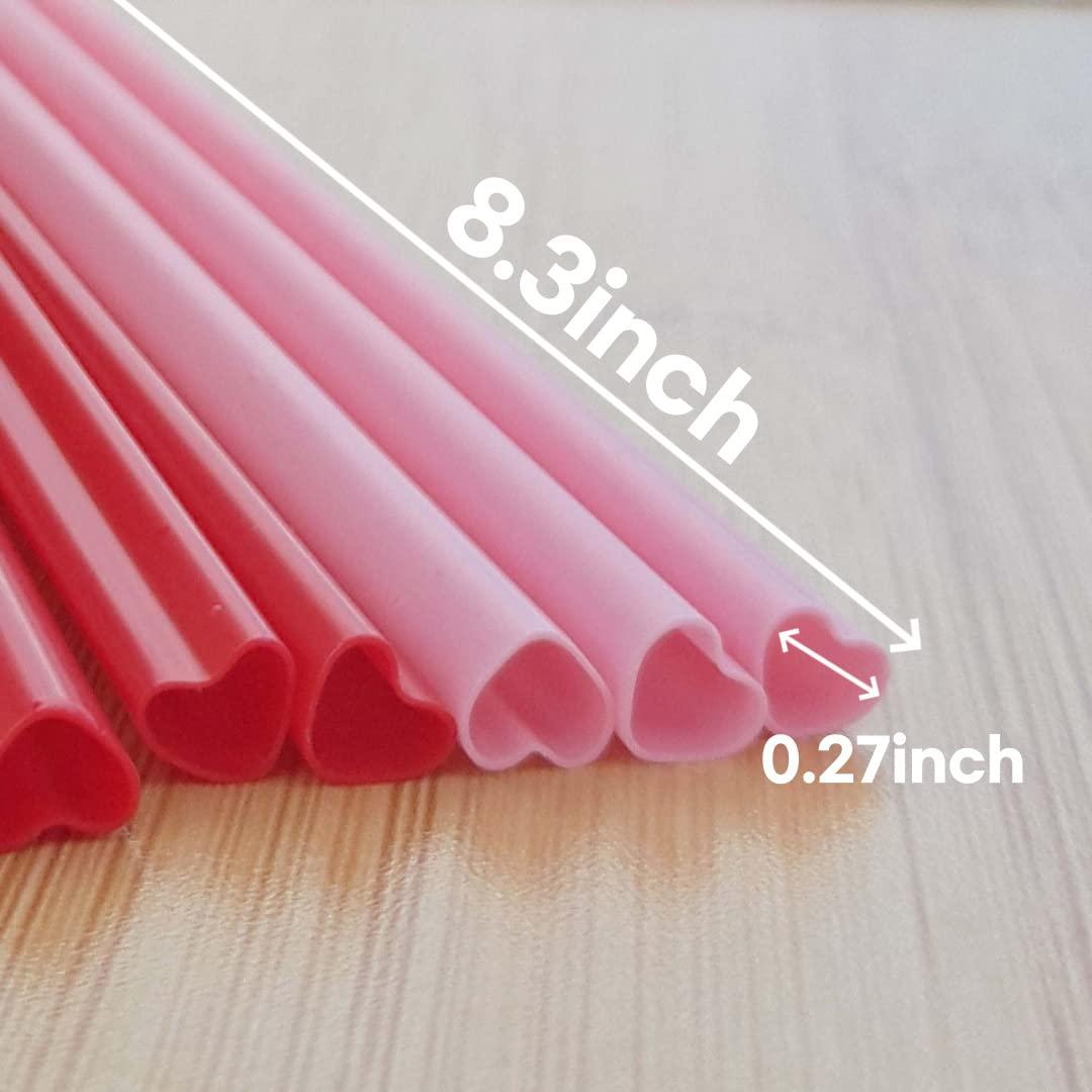 The best MOON 100pcs Heart Shaped Red Straws Disposable Drinking Cute Straw Individually Wrapped plastic red straw Valentines day Cocktail Party Birthday Party Bridal Shower wedding supplies - Image 6