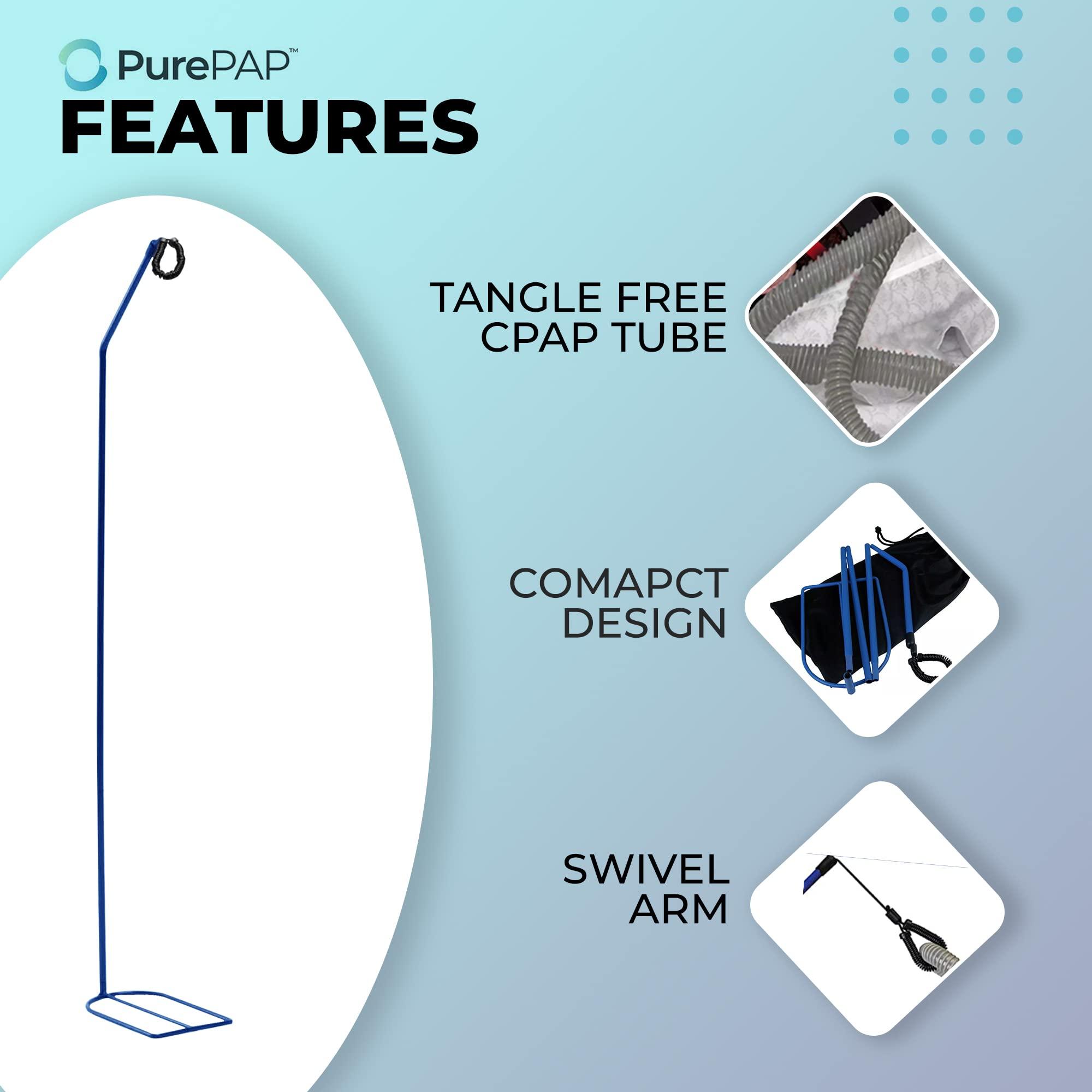 PurePap CPAP Hose Holder for Sleeping - Tangle-Free CPAP Hose Hanger - Adjustable Swivel Arm CPAP Accessories - Compact Design CPAP Hose Holder for Bed - Sleeping Accessories - Image 2